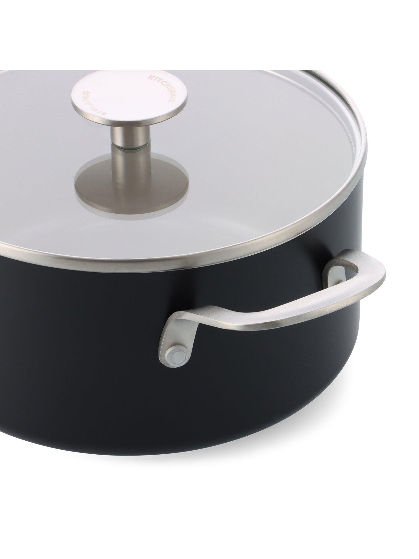 Image 3 of 7 of KitchenAid Kitchenaid Coloured Aluminum Cvd. Skillet 24cm / 3.1l With 2 Sidehandles - Matte Black