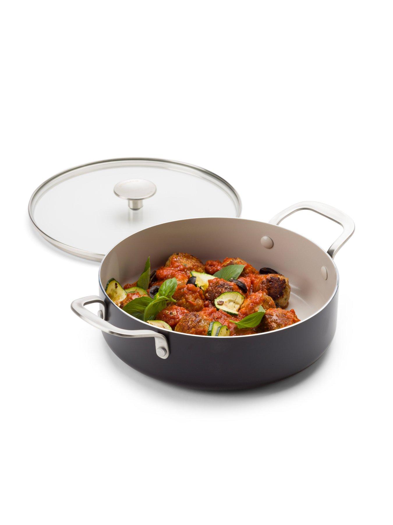 Image 5 of 7 of KitchenAid Kitchenaid Coloured Aluminum Cvd. Skillet 24cm / 3.1l With 2 Sidehandles - Matte Black