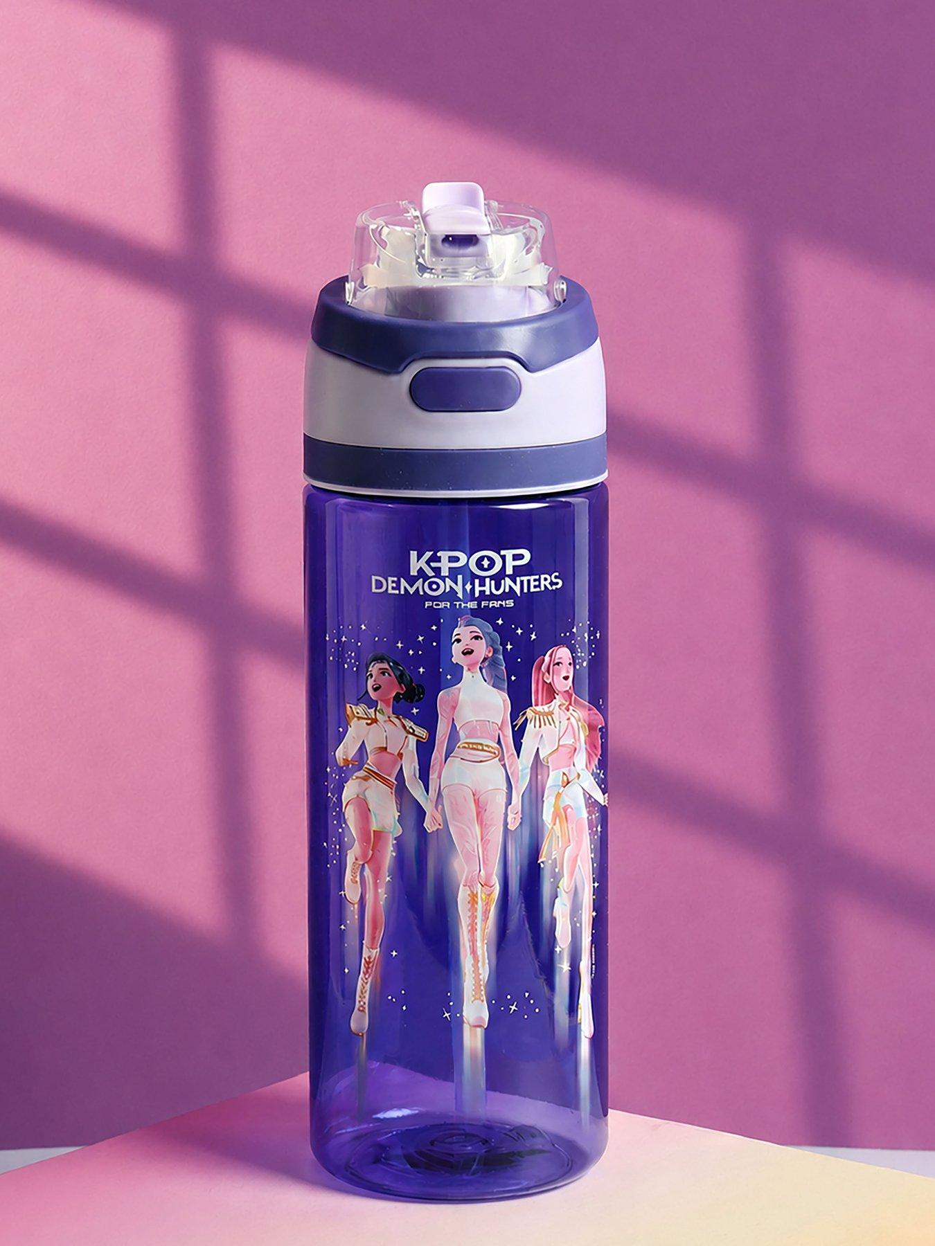Image 1 of 7 of K-Pop Demon Hunters K-pop Demon Hunter 24oz Plastic Water Bottle With K-pop Demon Hunter Pp Solid Lid Bento Lunch Box