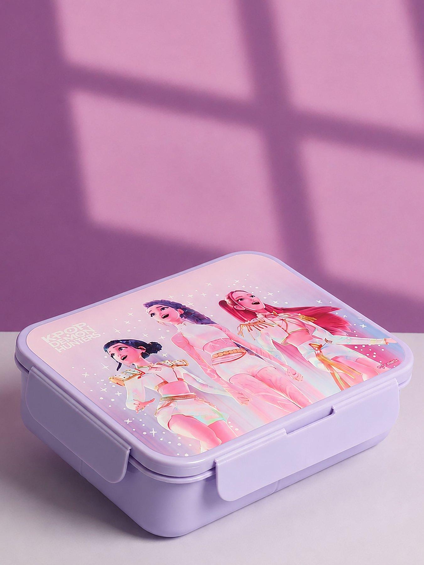 Image 4 of 7 of K-Pop Demon Hunters K-pop Demon Hunter 24oz Plastic Water Bottle With K-pop Demon Hunter Pp Solid Lid Bento Lunch Box
