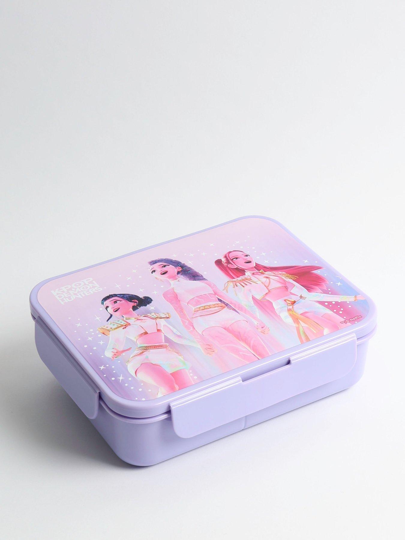 Image 6 of 7 of K-Pop Demon Hunters K-pop Demon Hunter 24oz Plastic Water Bottle With K-pop Demon Hunter Pp Solid Lid Bento Lunch Box