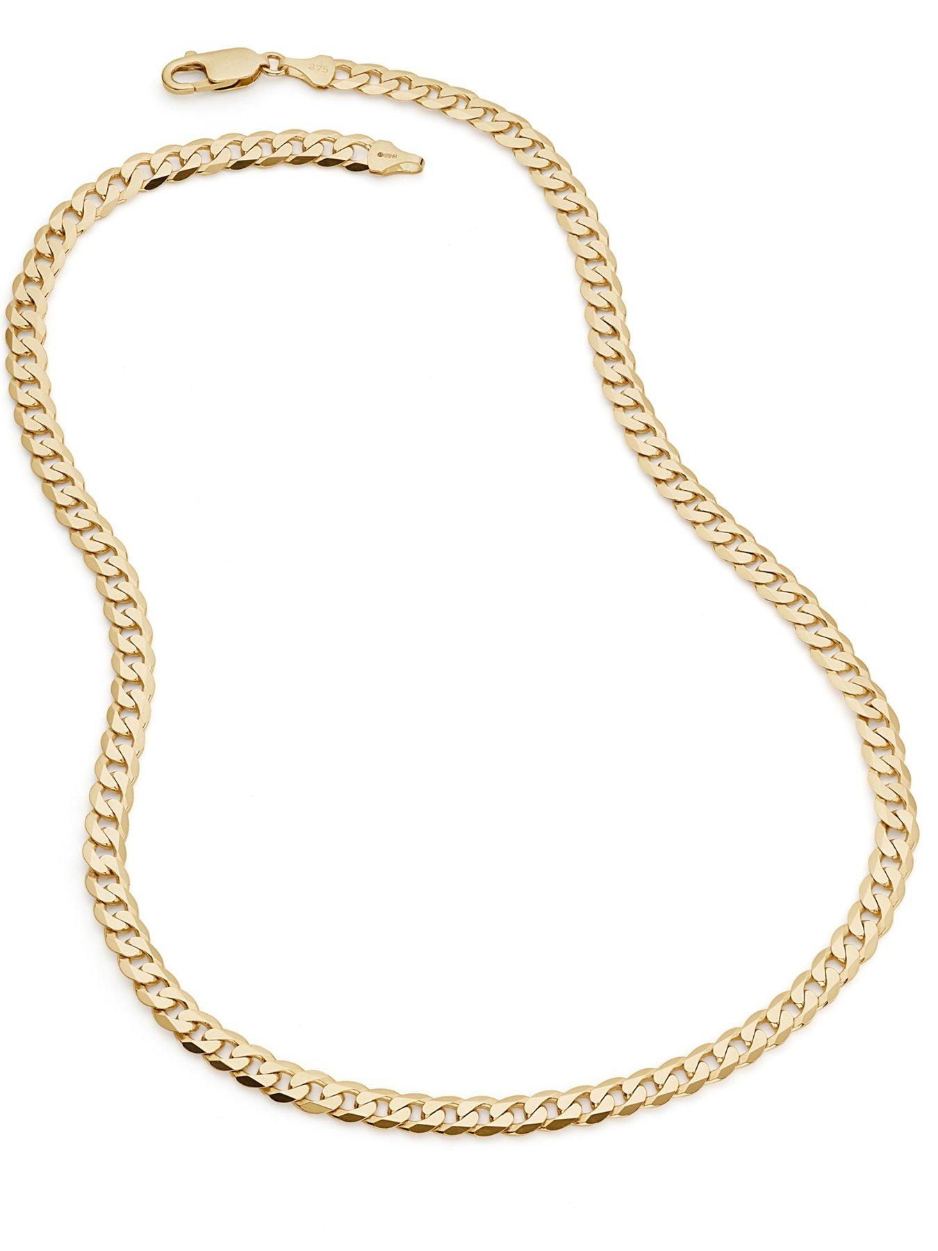 Image 2 of 5 of The Love Collection 9ct Yellow Gold Solid Curb Chain Necklace (6mm) 20 inch