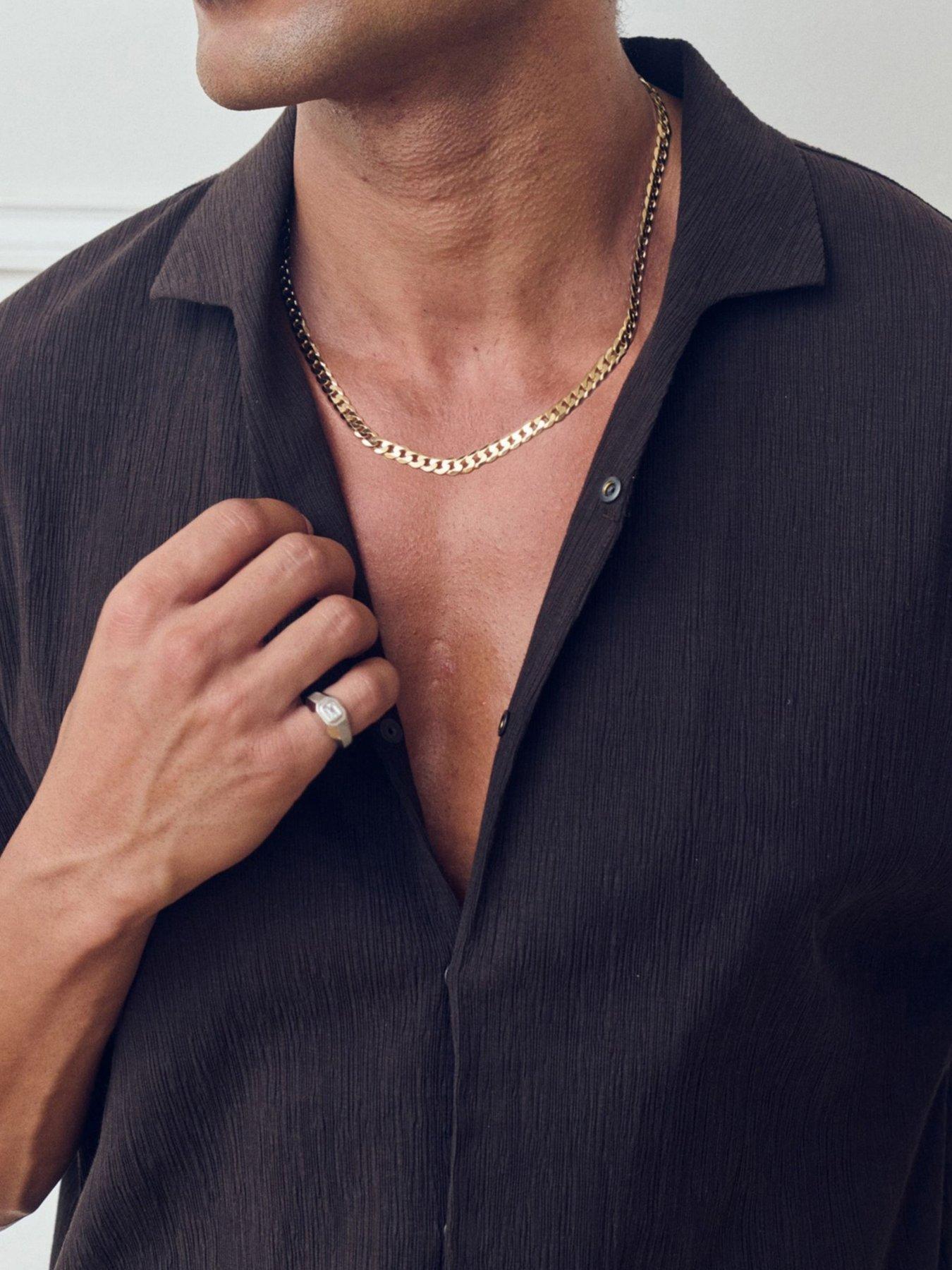 Image 4 of 4 of The Love Collection 9ct Yellow Gold Solid Curb Chain Necklace (6mm) 22 inch