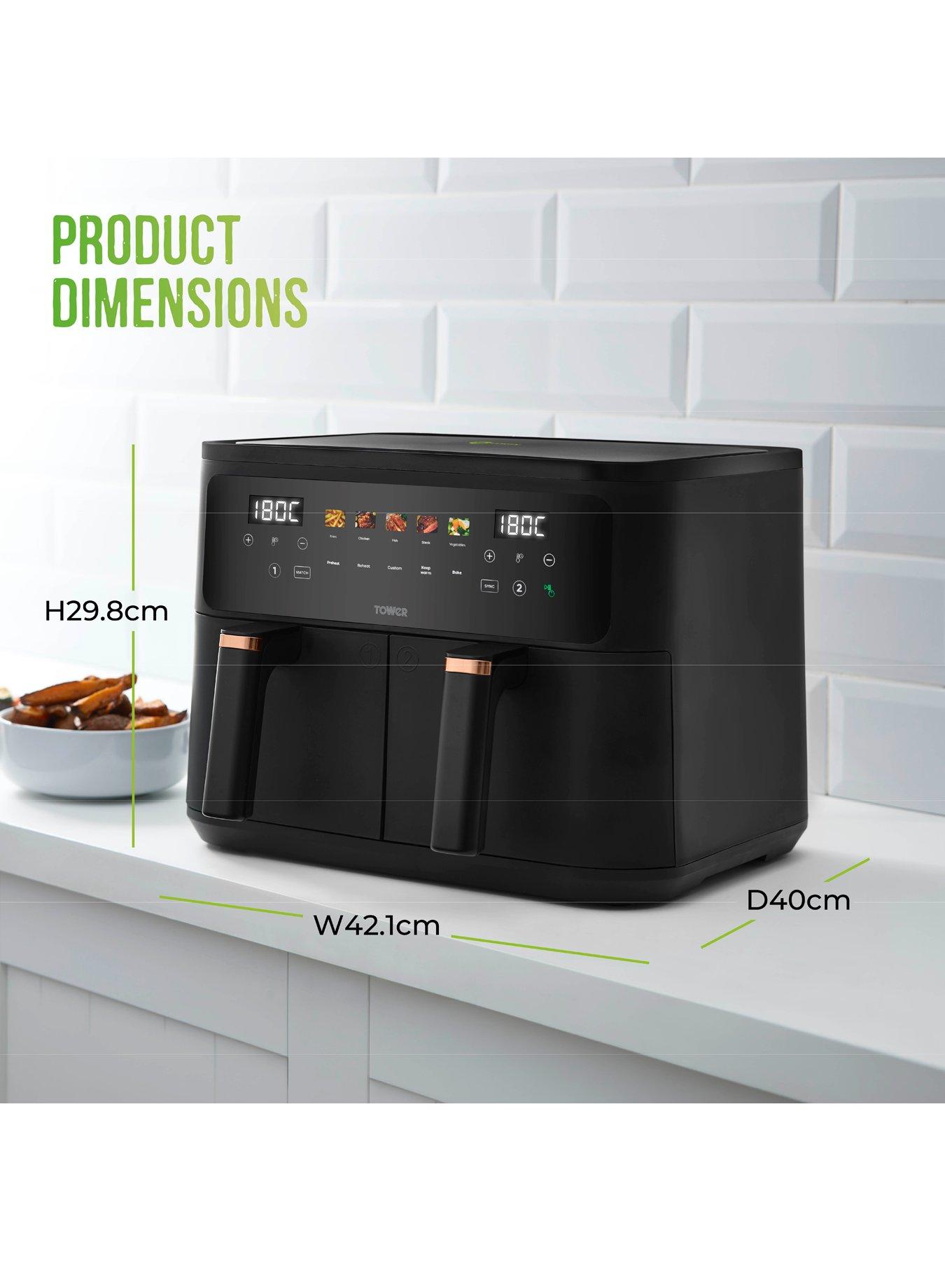 Image 6 of 7 of Tower Vortx 9L Dual Basket Air Fryer with Colour Touch Display, Black