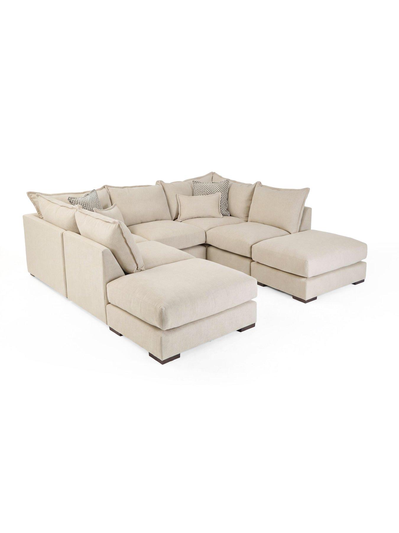 Image 3 of 7 of The Very Collection Laguna Modular U-Shape Sofa with Two Footstools - Made to Order in the UK