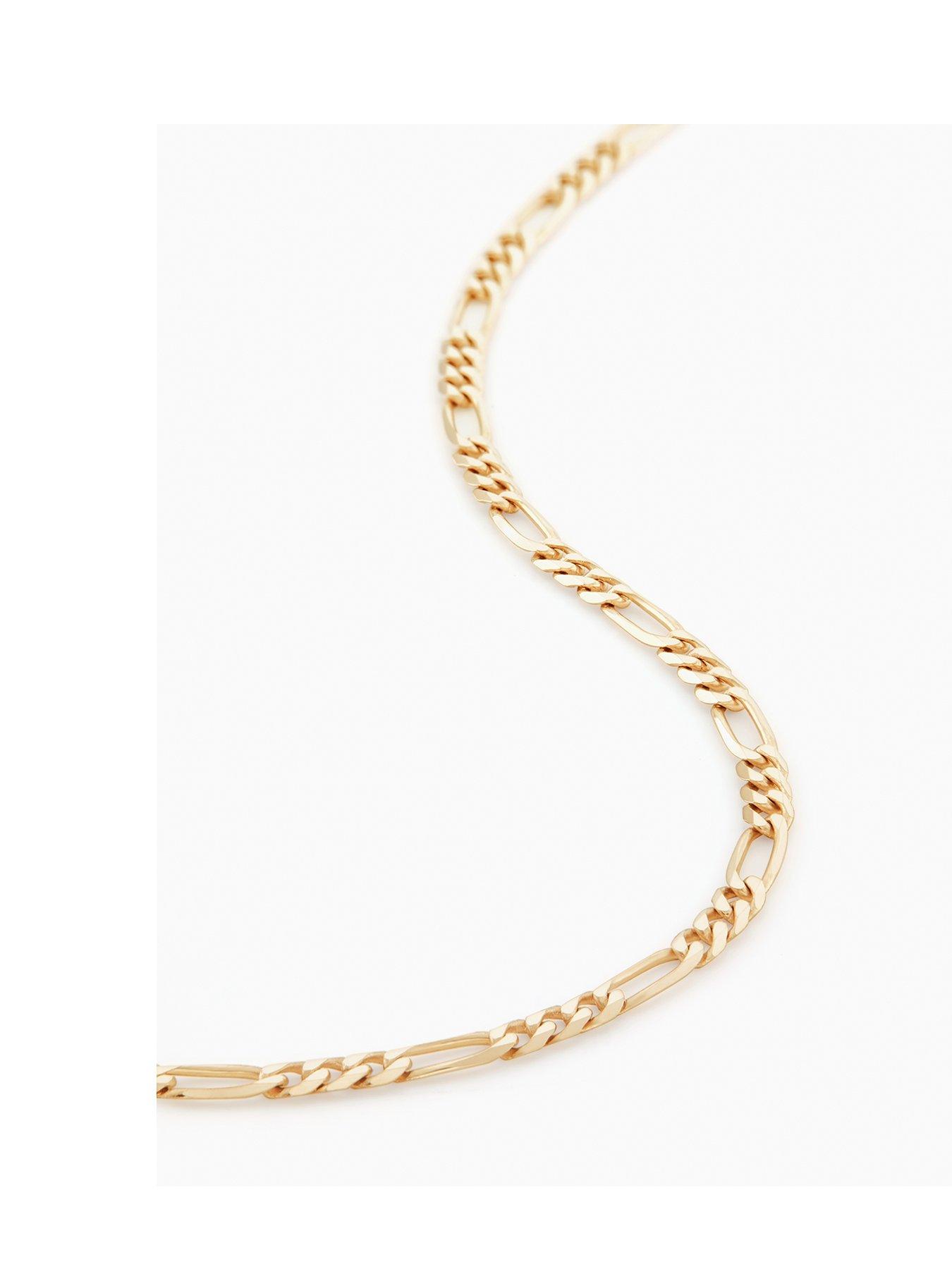 Image 1 of 7 of The Love Collection 9ct Yellow Gold Solid Figaro Chain (2.4mm) 18 inch