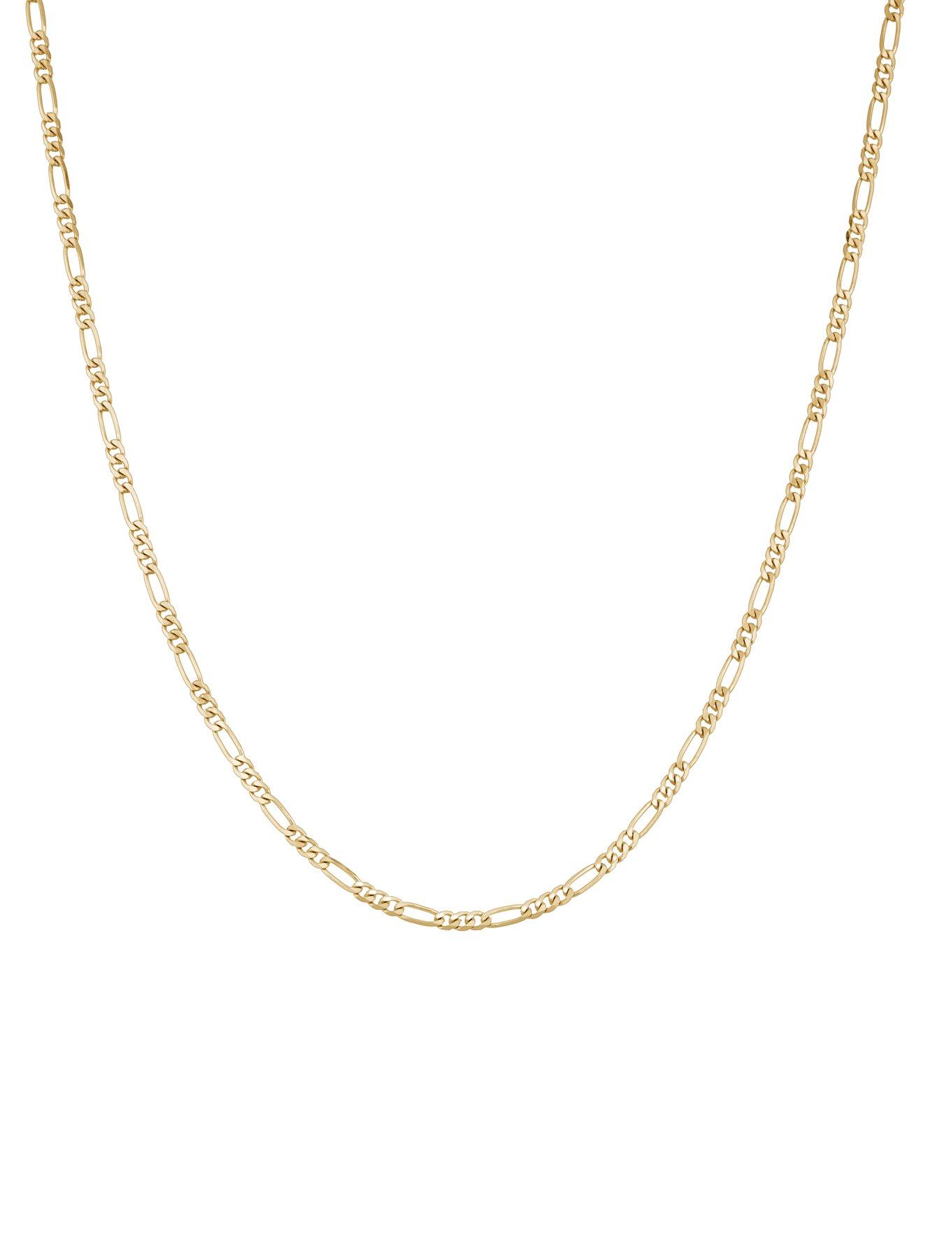 Image 2 of 7 of The Love Collection 9ct Yellow Gold Solid Figaro Chain (2.4mm) 18 inch