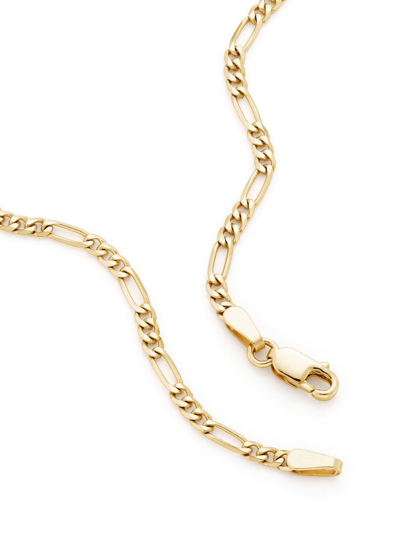 Image 3 of 7 of The Love Collection 9ct Yellow Gold Solid Figaro Chain (2.4mm) 18 inch