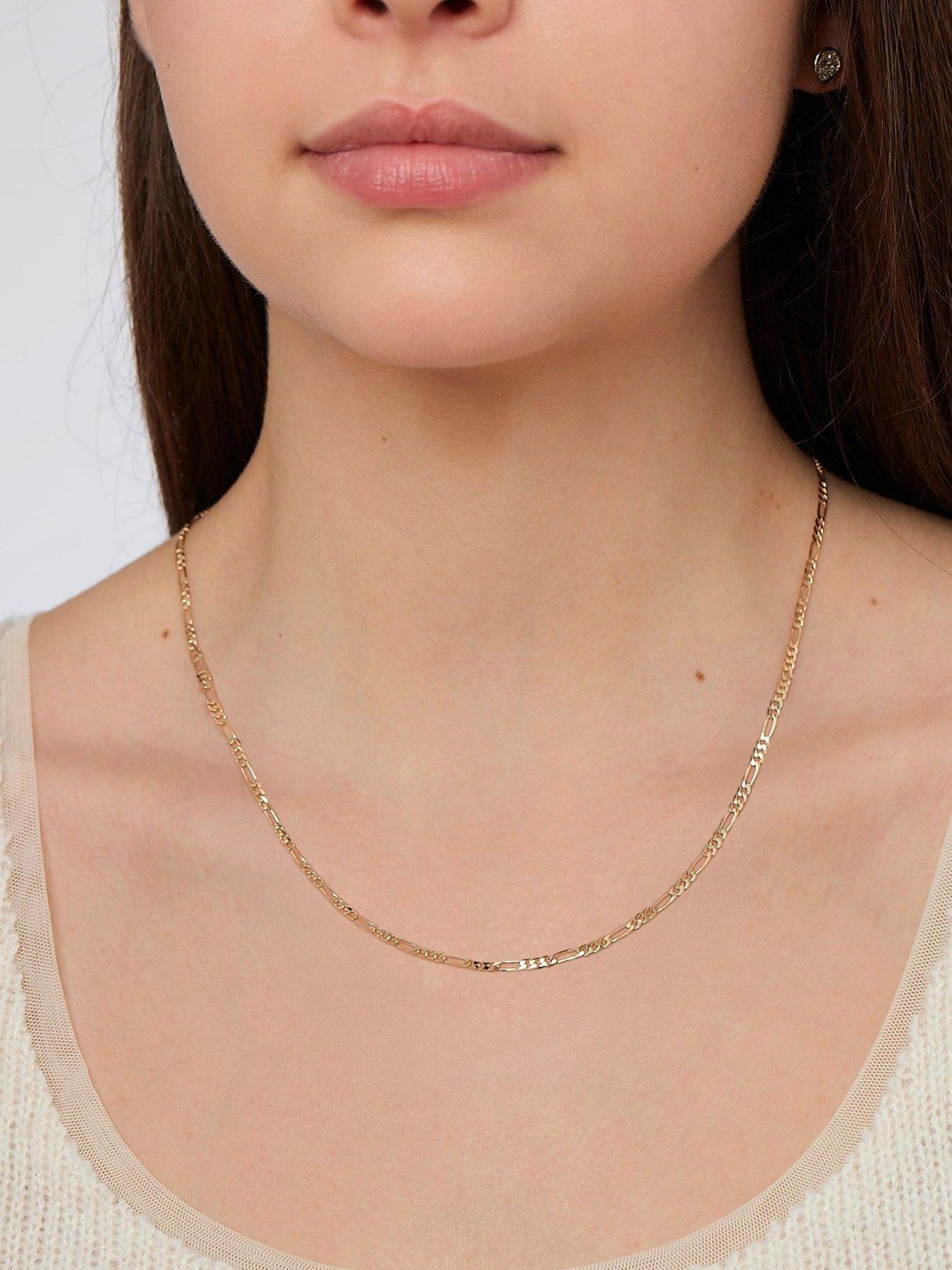 Image 4 of 7 of The Love Collection 9ct Yellow Gold Solid Figaro Chain (2.4mm) 18 inch