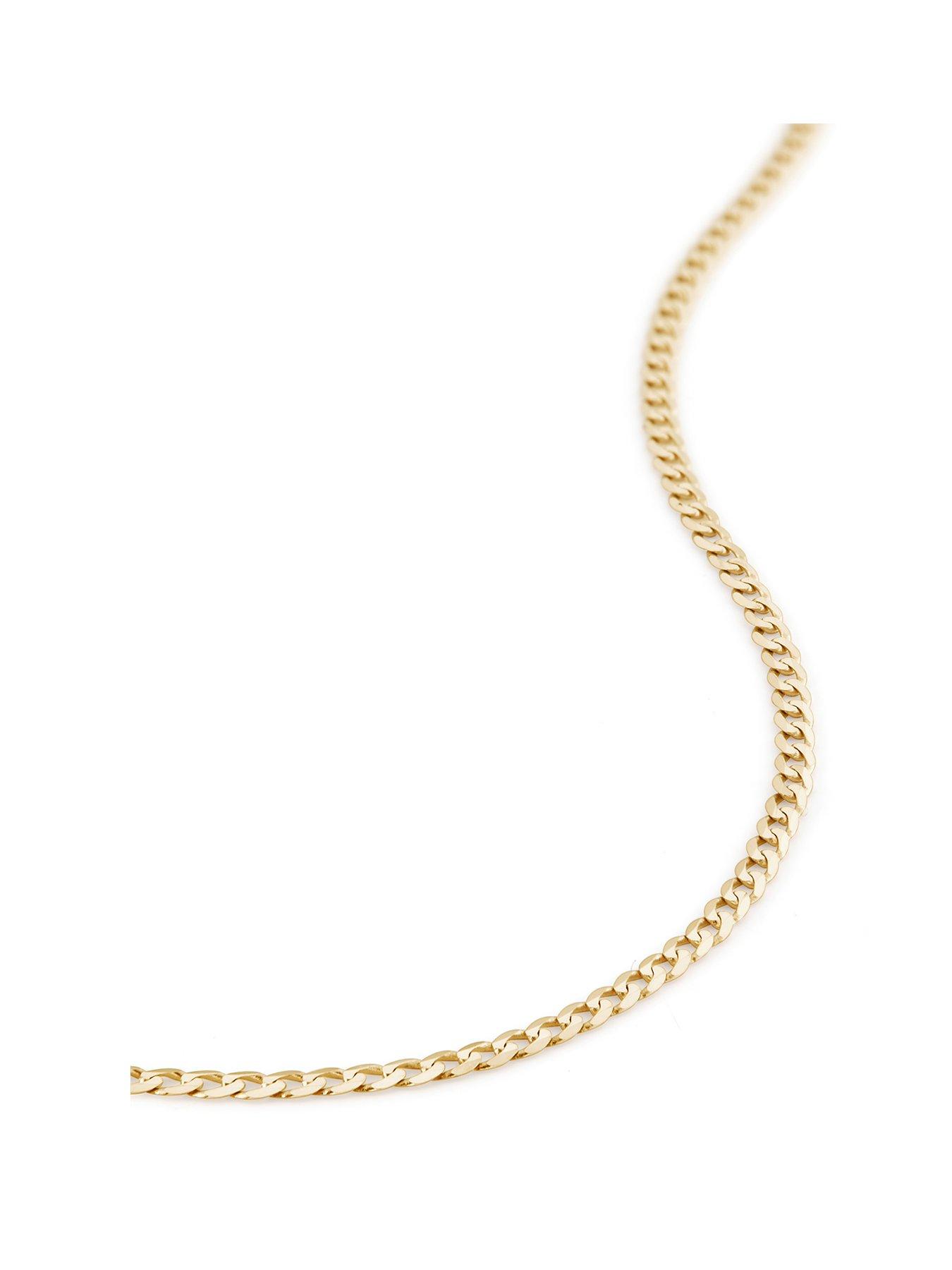 Image 1 of 6 of The Love Collection 9ct Yellow Gold Solid Curb Chain (1.85mm) 20 inch