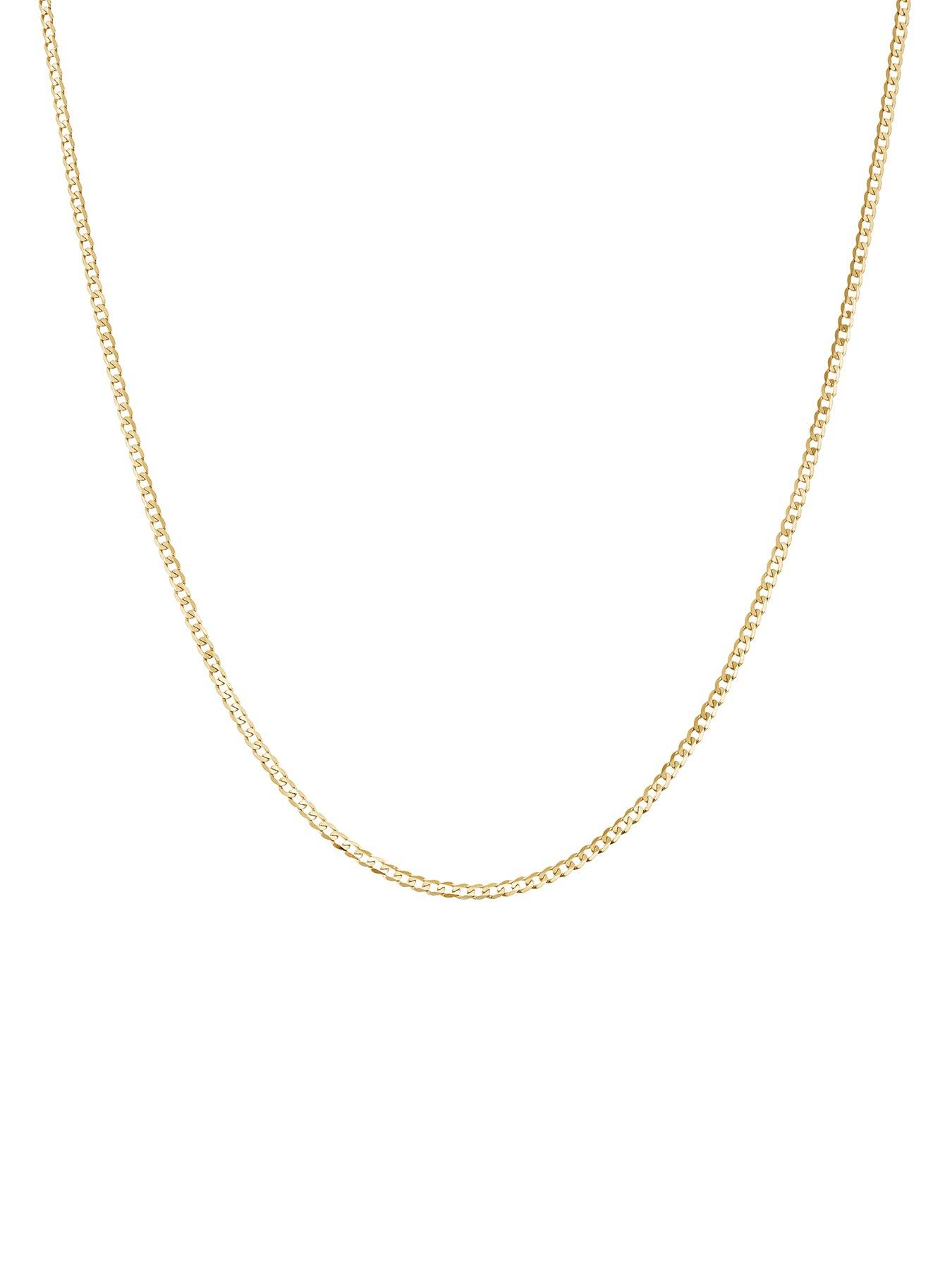 Image 2 of 6 of The Love Collection 9ct Yellow Gold Solid Curb Chain (1.85mm) 20 inch