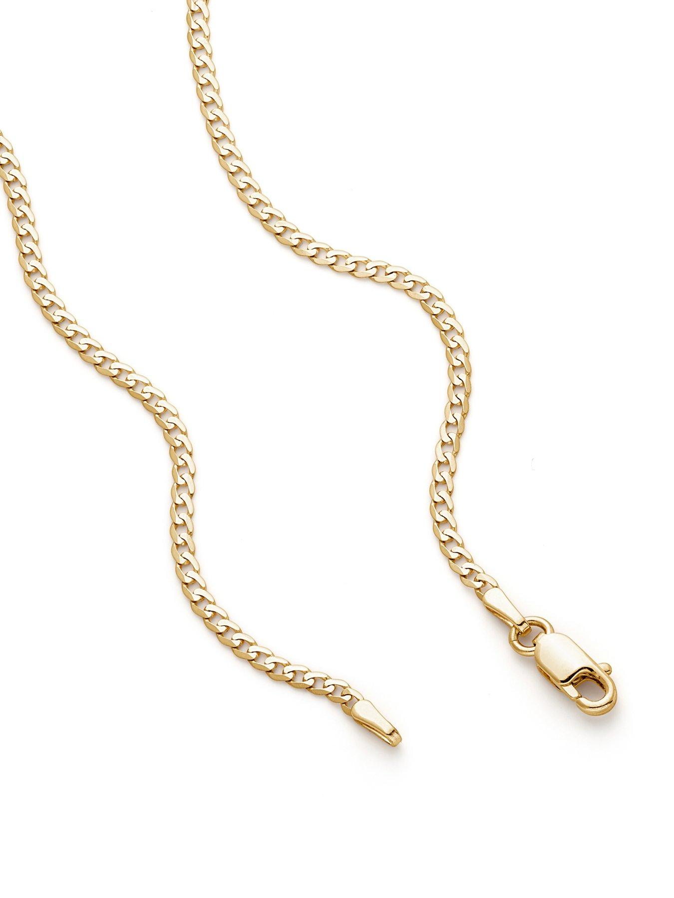 Image 3 of 6 of The Love Collection 9ct Yellow Gold Solid Curb Chain (1.85mm) 20 inch