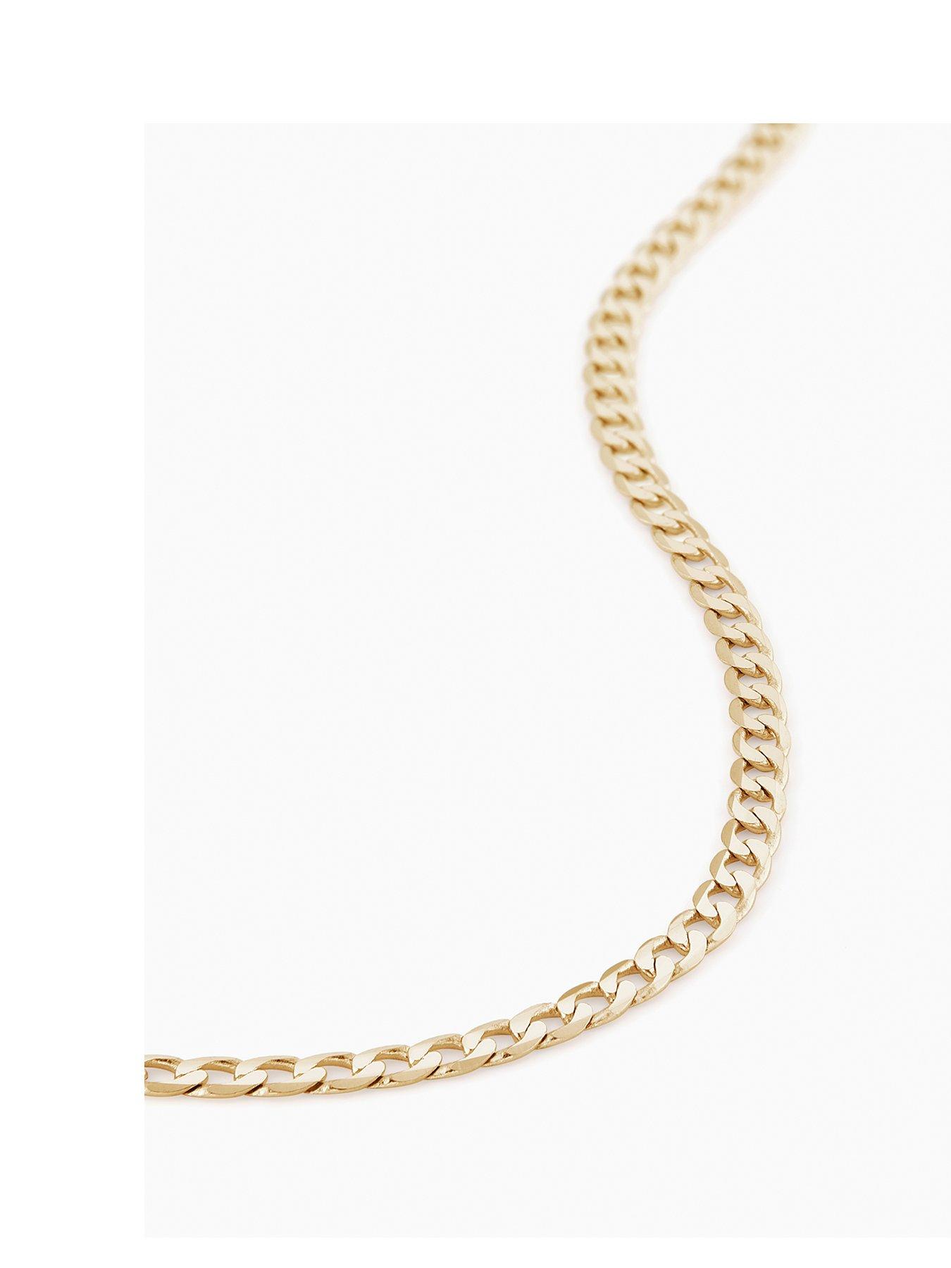 Image 1 of 7 of The Love Collection 9ct Yellow Gold Solid Curb Chain (2.8mm) 18 inch