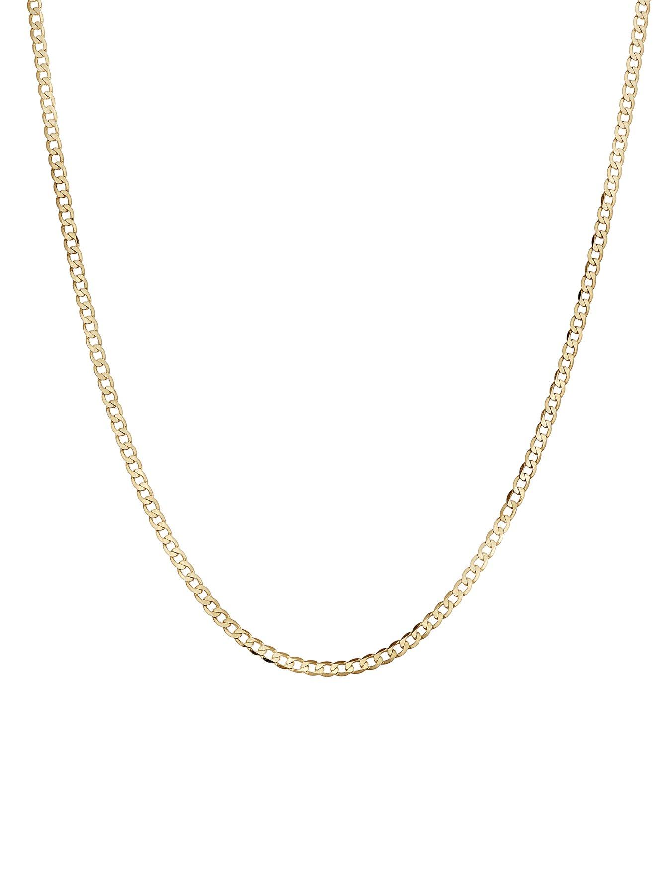 Image 2 of 7 of The Love Collection 9ct Yellow Gold Solid Curb Chain (2.8mm) 18 inch