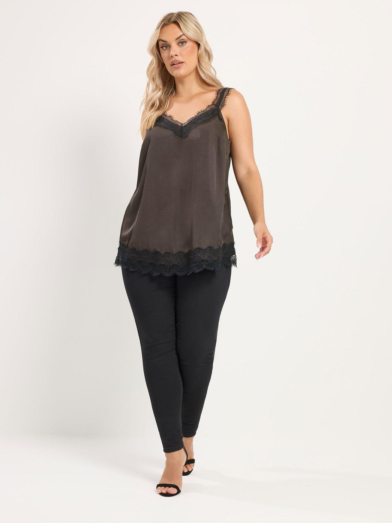Image 3 of 4 of Yours Curve Satin Lace Cami