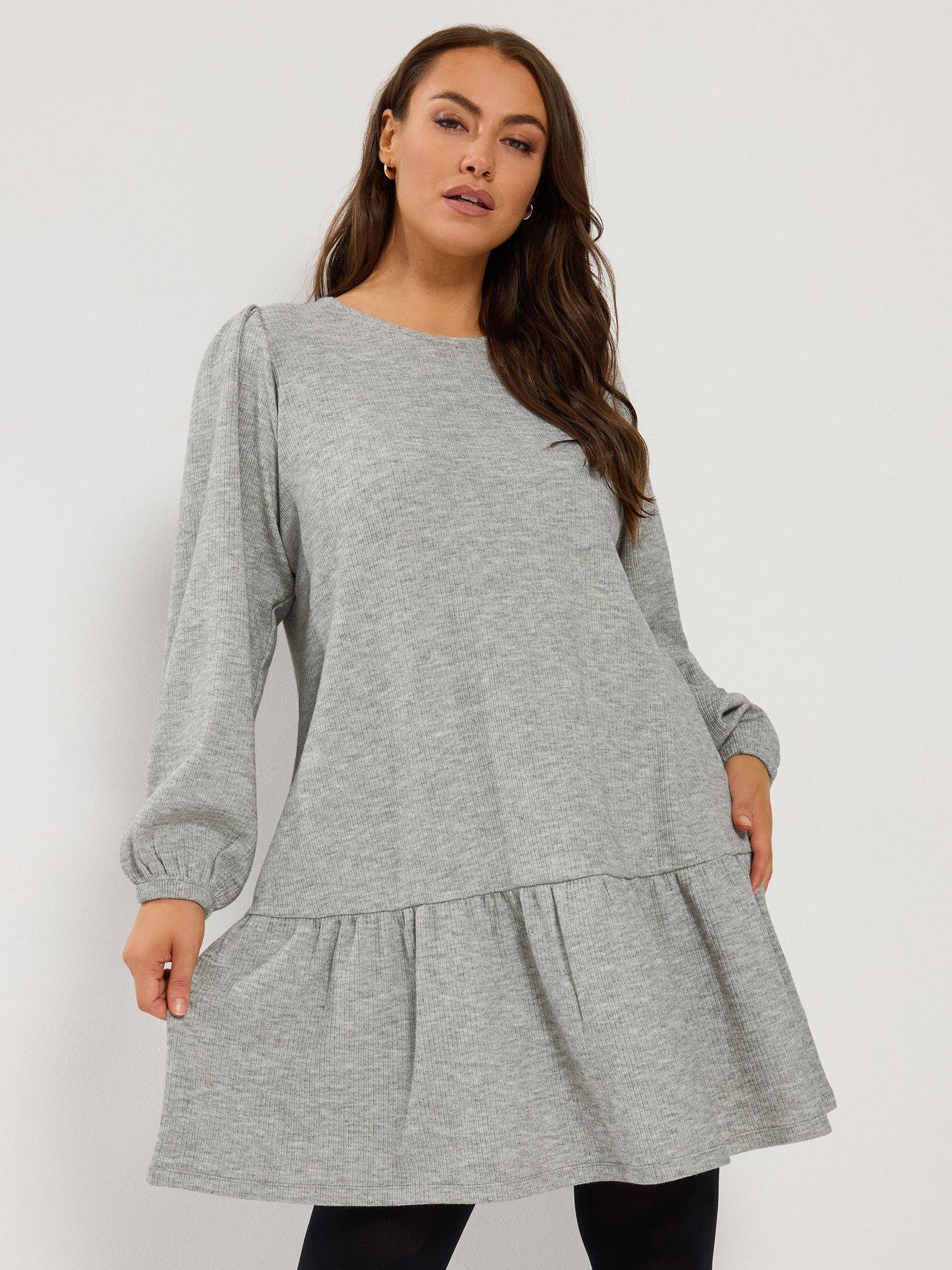 Image 1 of 4 of Yours Curve Drop Waist Midi Dress