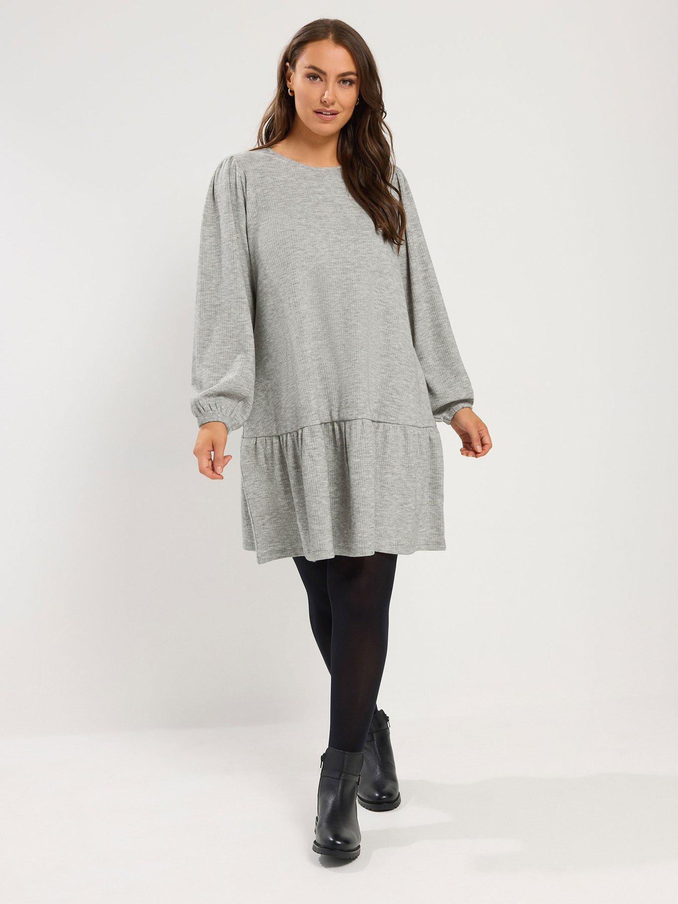 Image 3 of 4 of Yours Curve Drop Waist Midi Dress