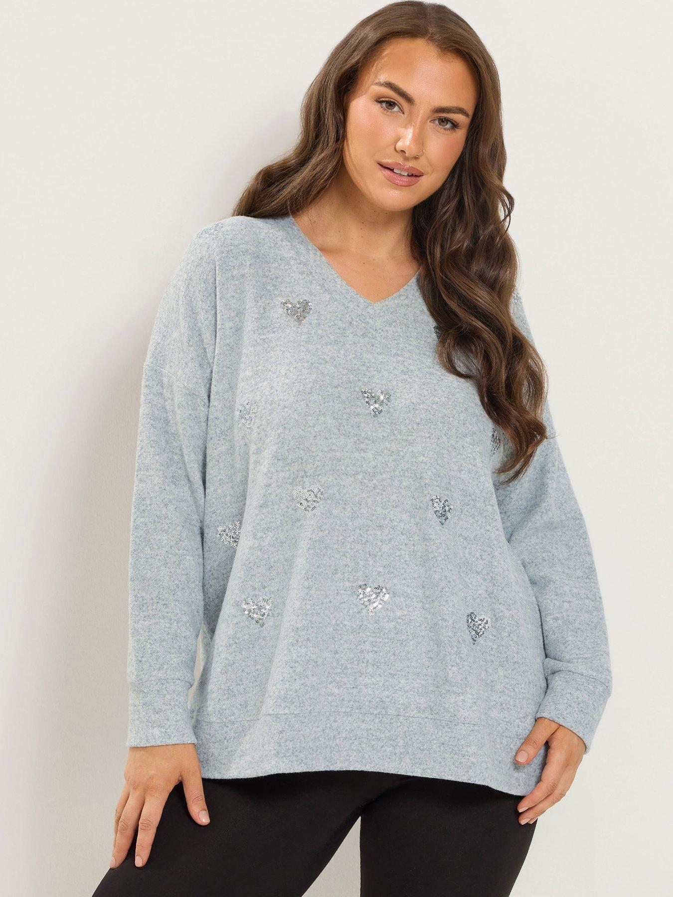 Image 1 of 4 of Yours Curve Heart Jumper