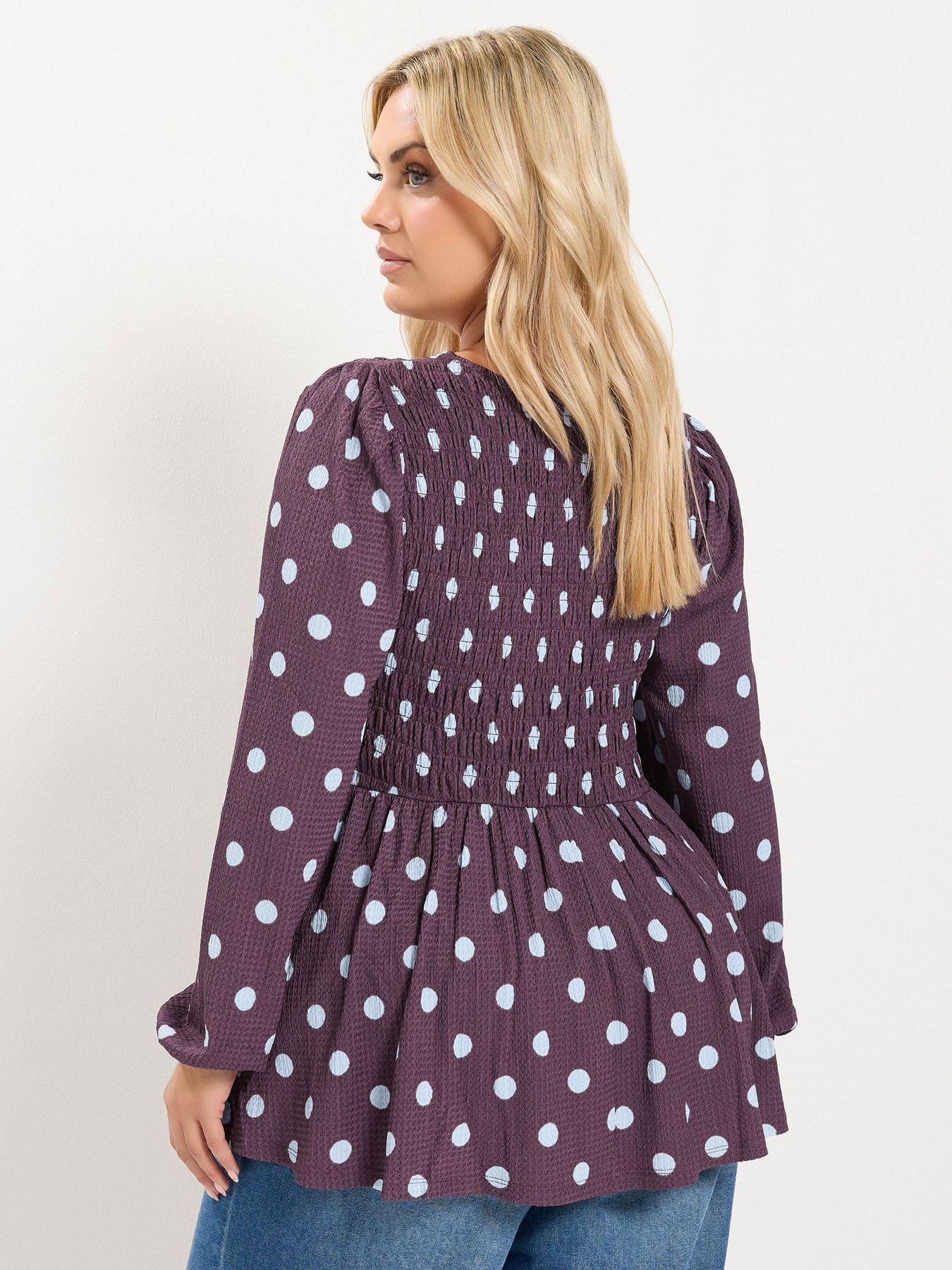 Image 2 of 4 of Yours Curve Shirred Peplum Top