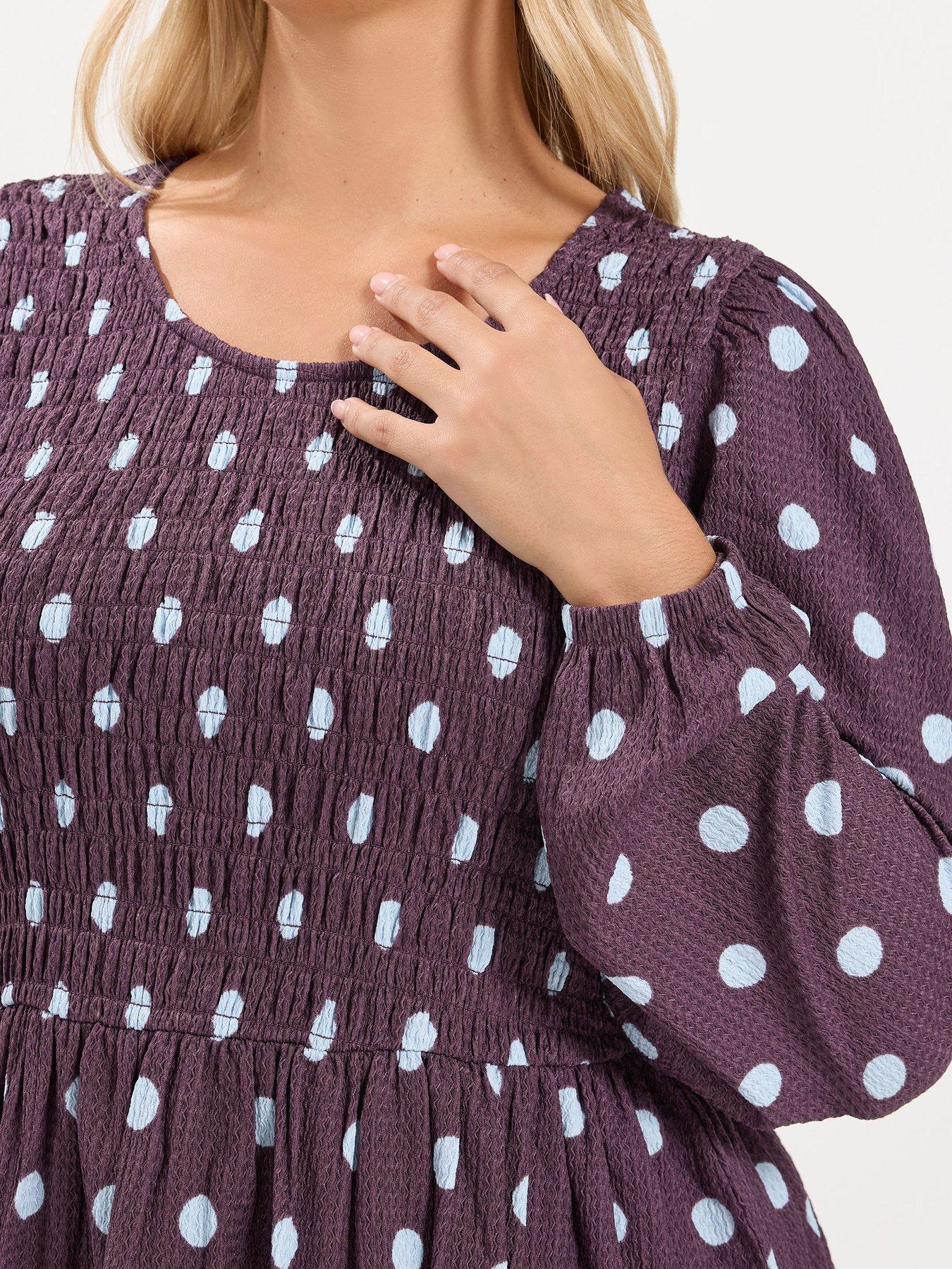 Image 4 of 4 of Yours Curve Shirred Peplum Top