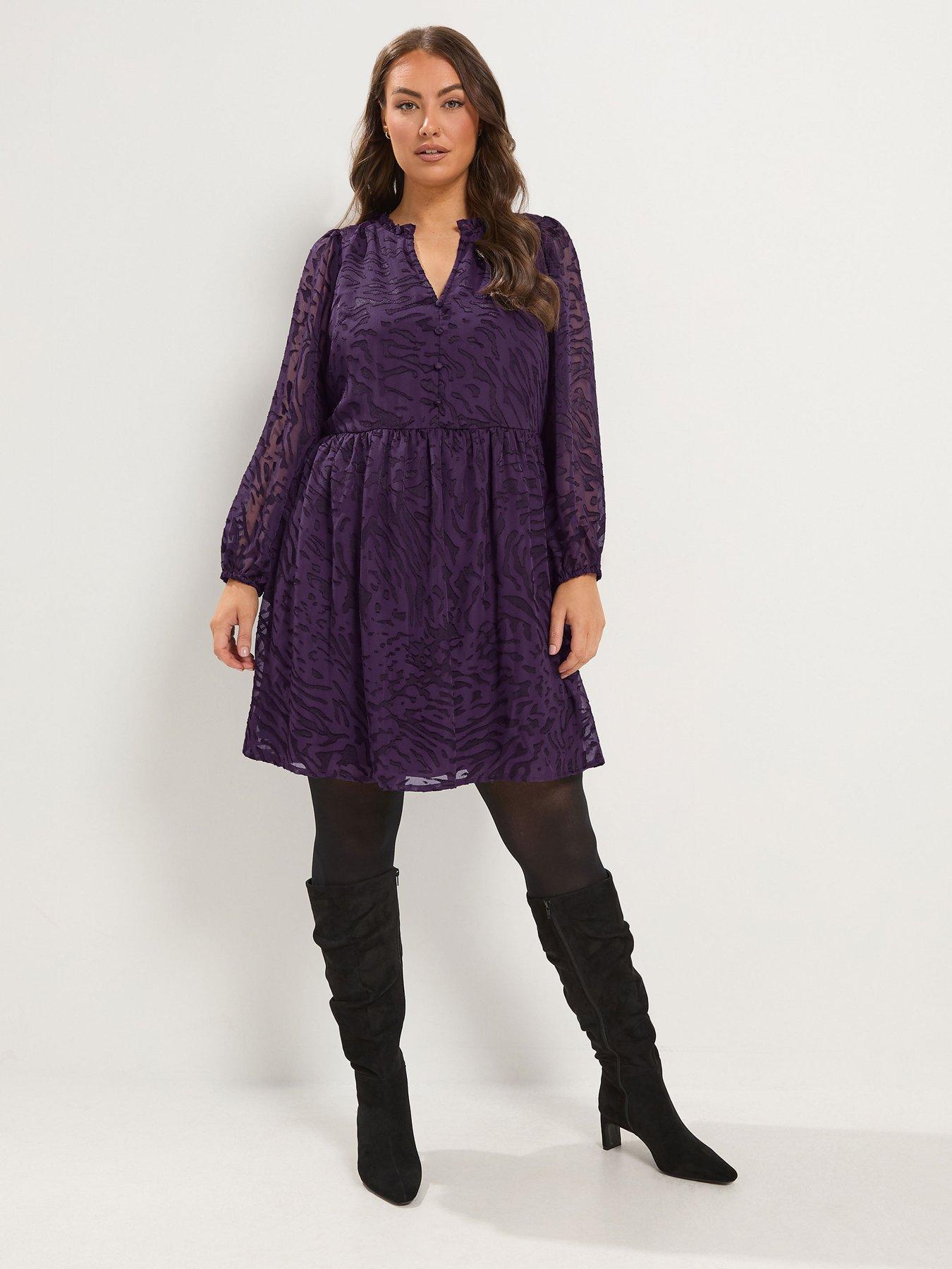 Image 3 of 4 of Yours Curve Split Neck Dress