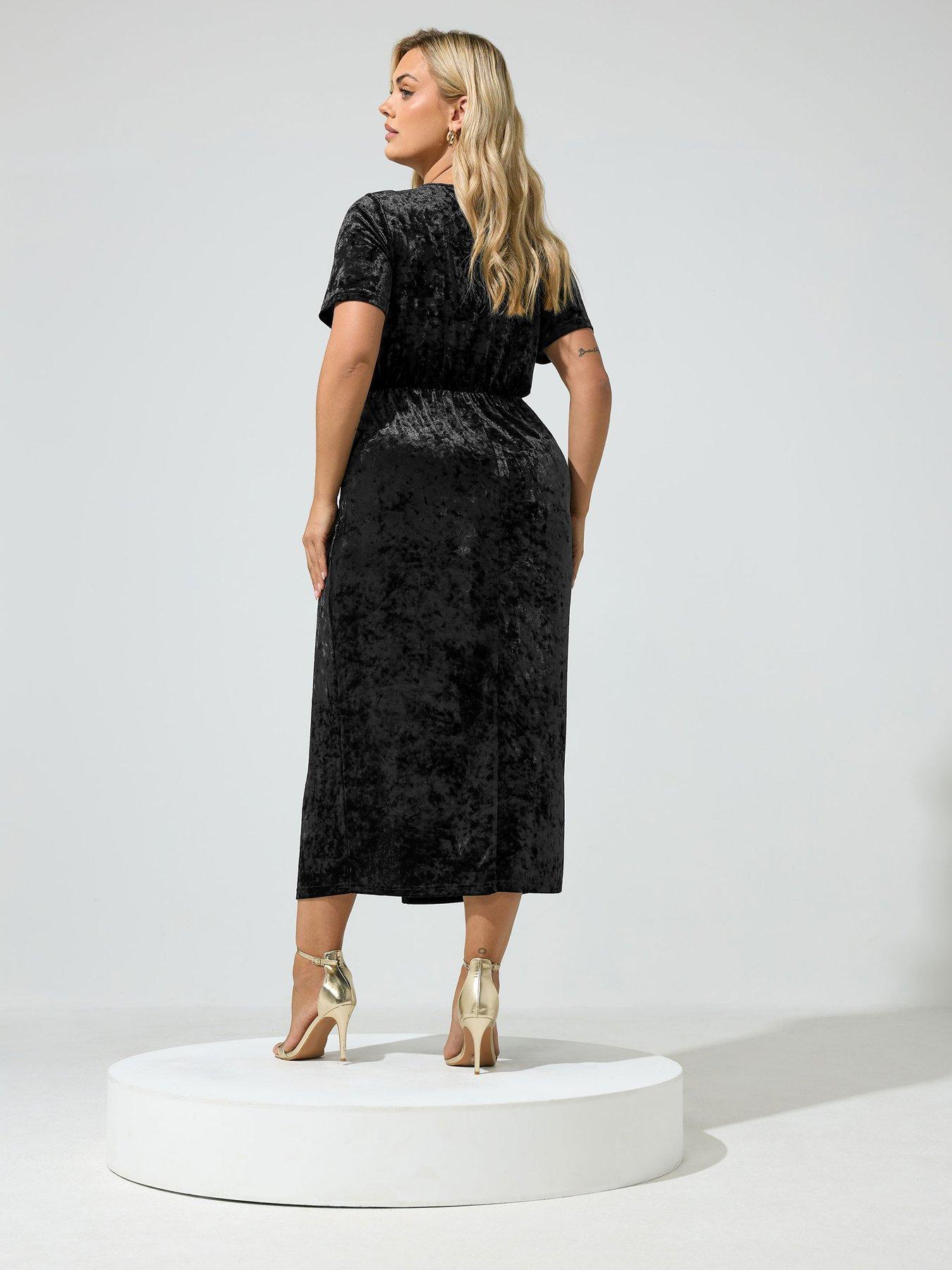 Image 2 of 4 of Yours Curve Velvet Knot Dress