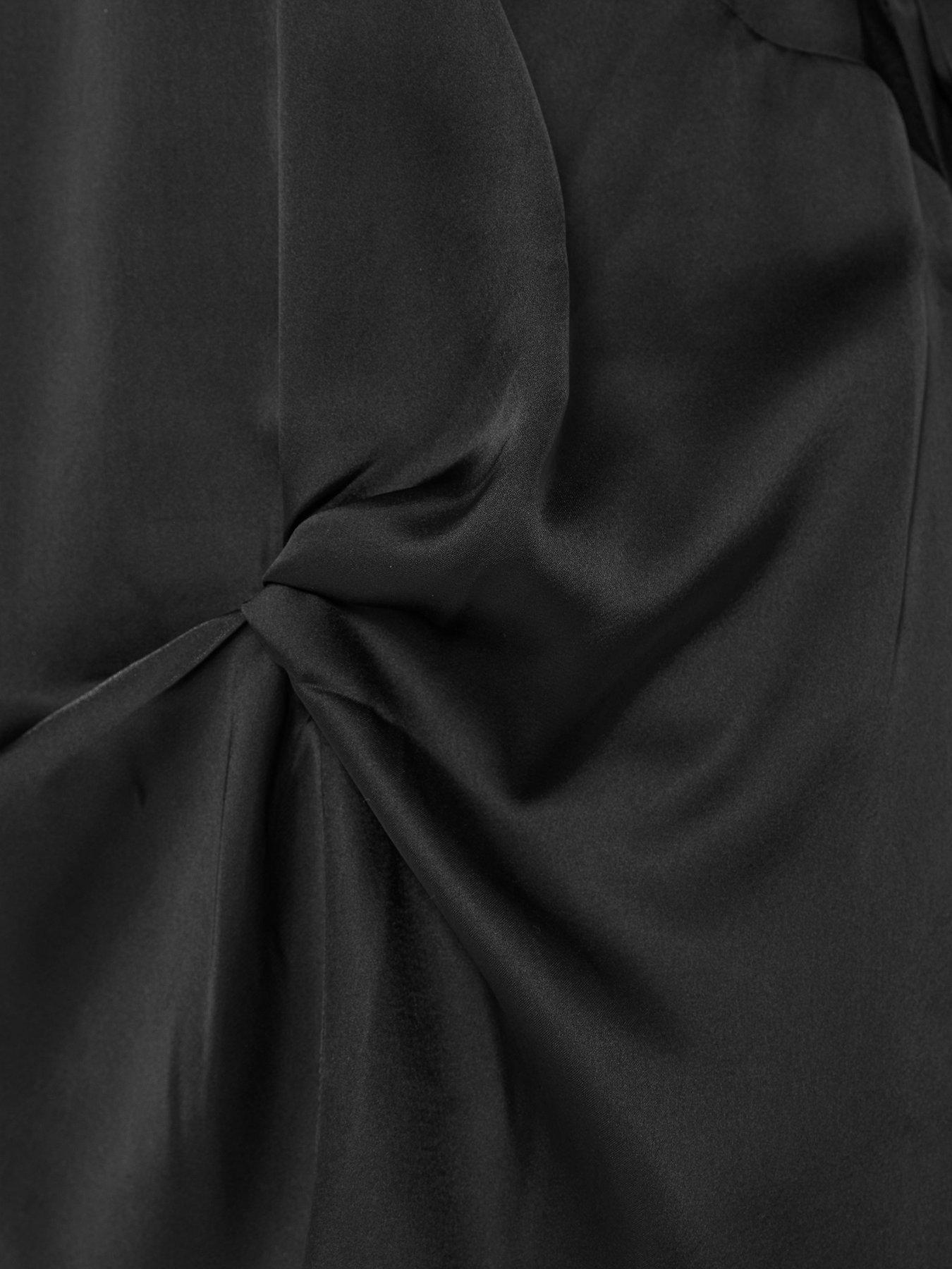 Image 4 of 4 of Yours Womens Curve Twist Front Satin Blouse - Black