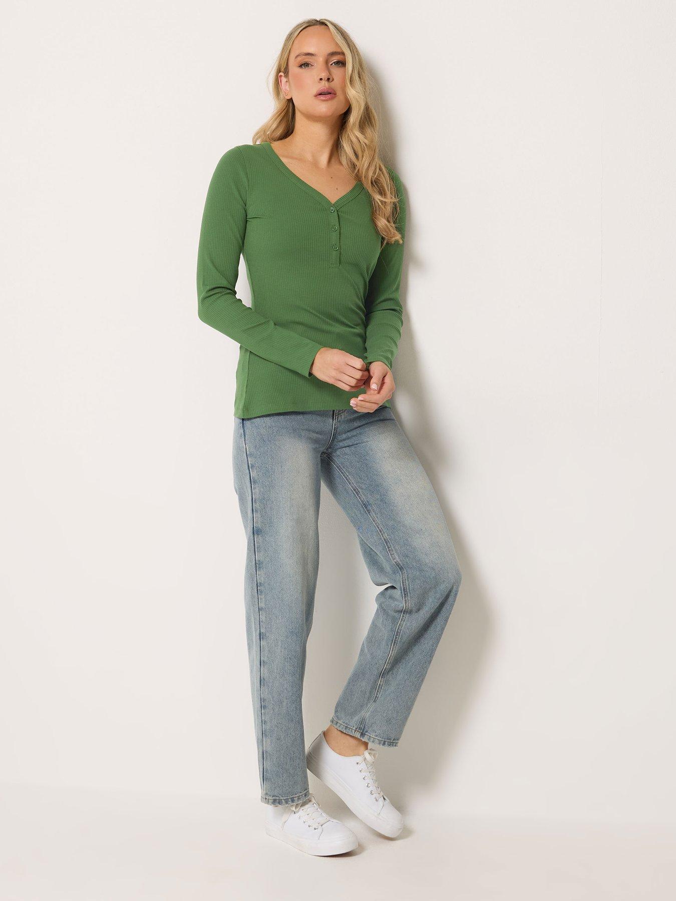 Image 3 of 4 of Long Tall Sally Tall Long Sleeve Henley Top