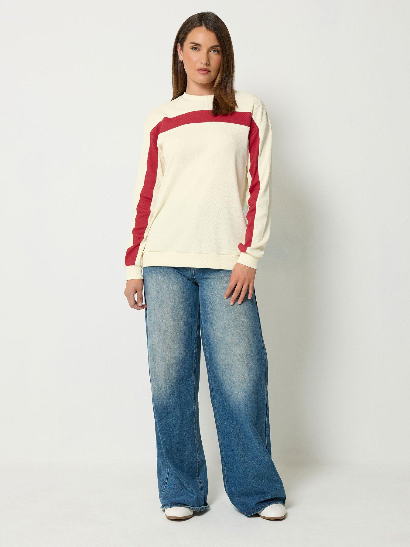 Image 3 of 4 of Long Tall Sally Tall Contrast Rib T-shirt
