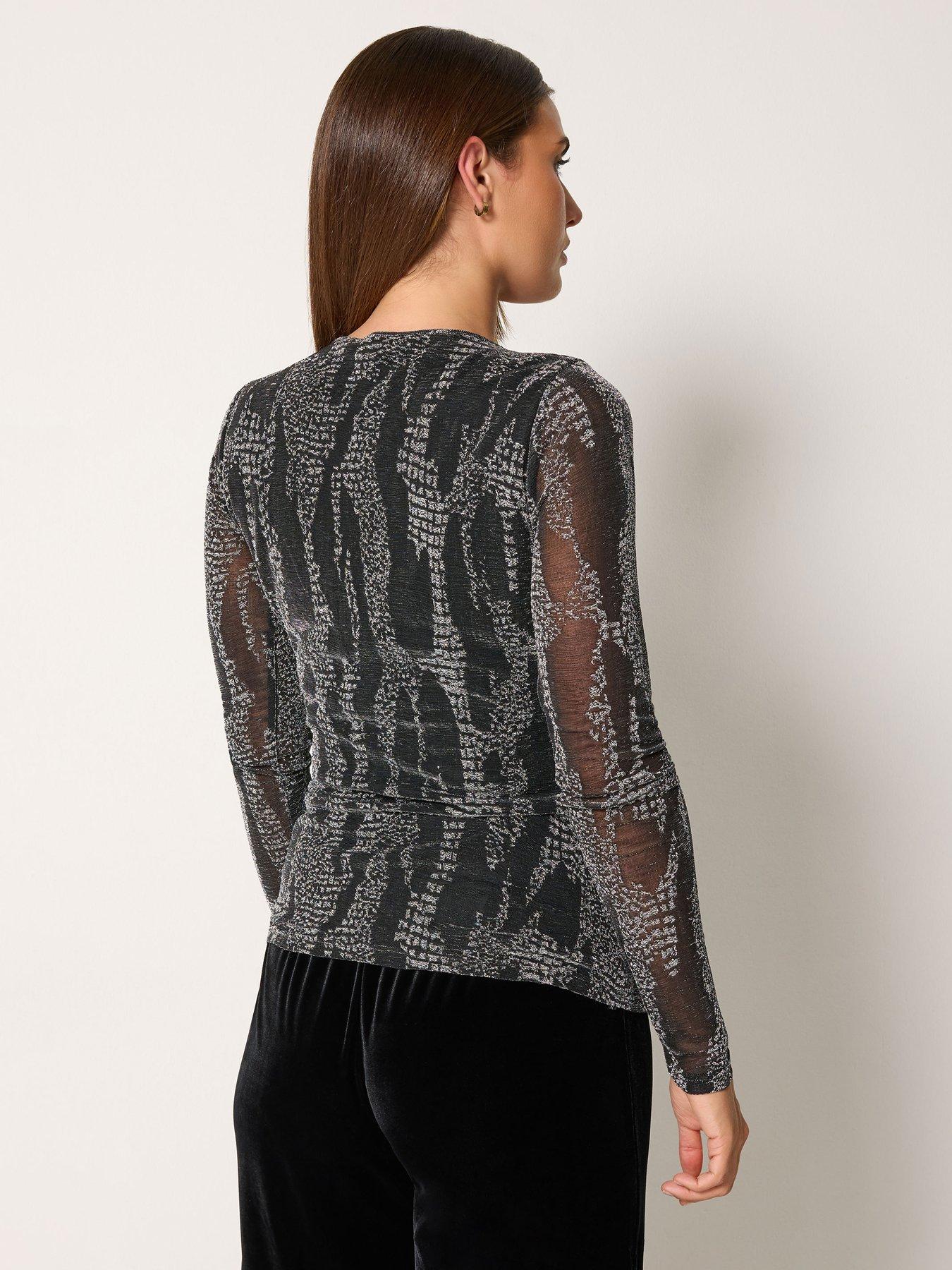 Image 2 of 4 of Long Tall Sally Tall Metallic Wrap Top