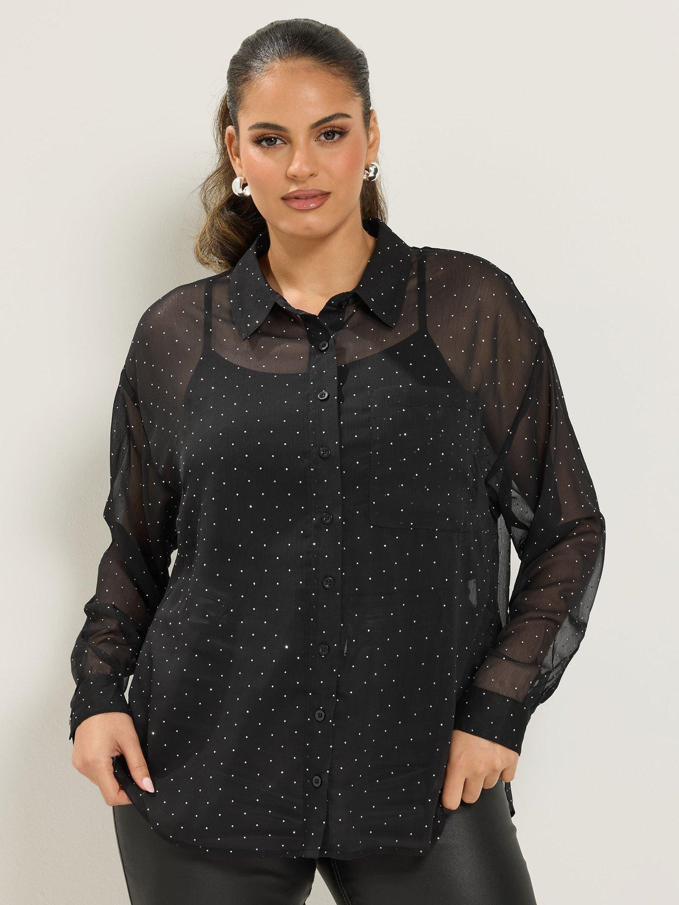 Image 1 of 4 of Yours Curve Studded Shirt