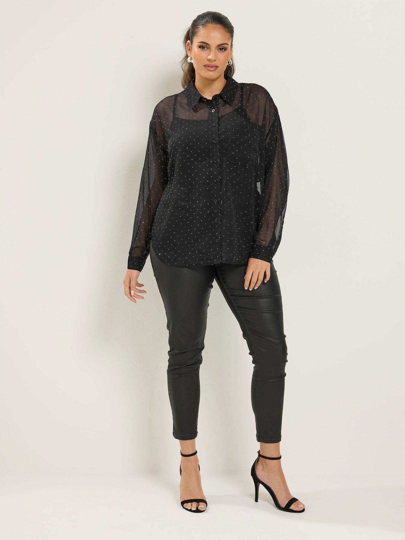 Image 3 of 4 of Yours Curve Studded Shirt