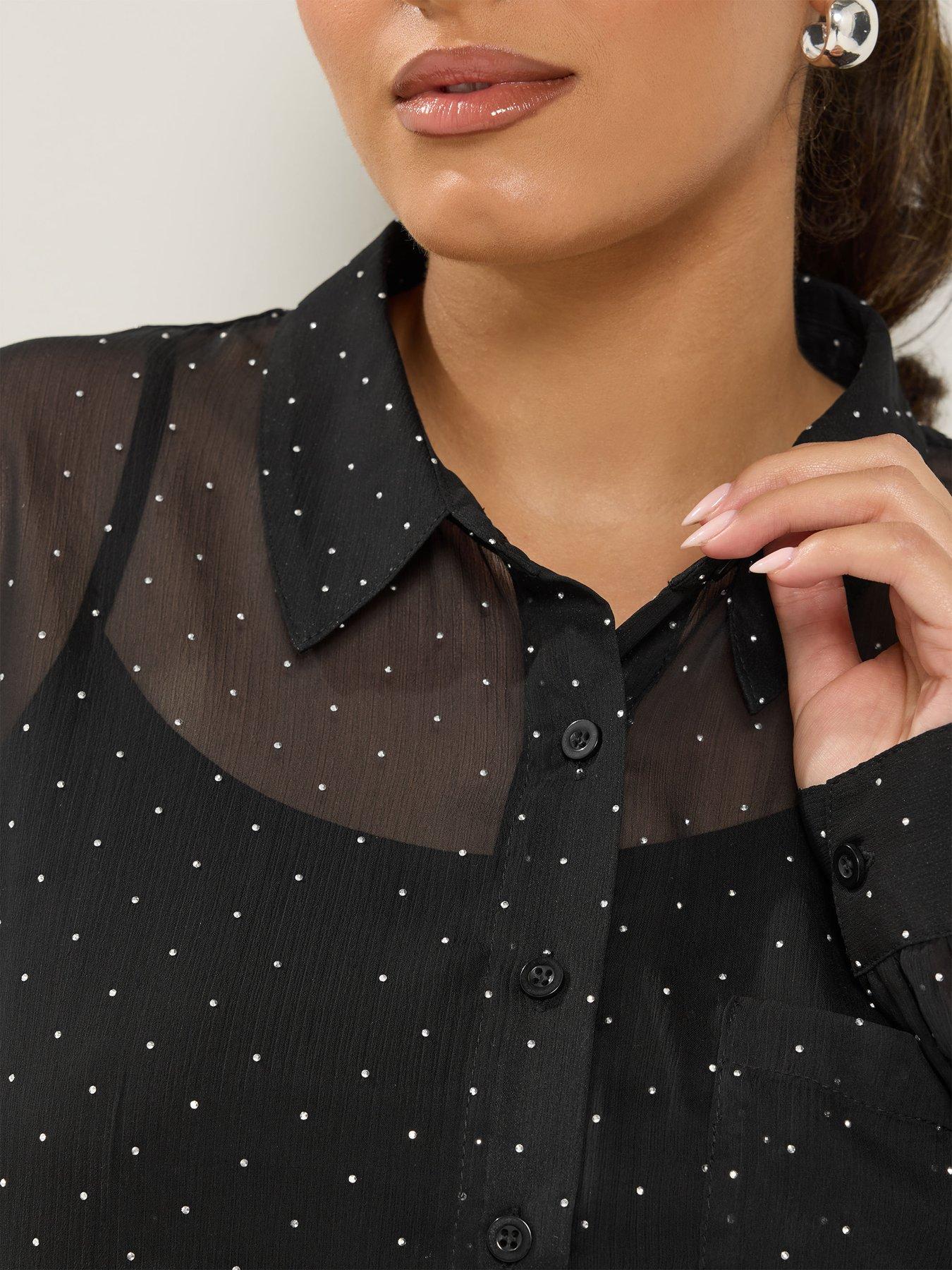 Image 4 of 4 of Yours Curve Studded Shirt