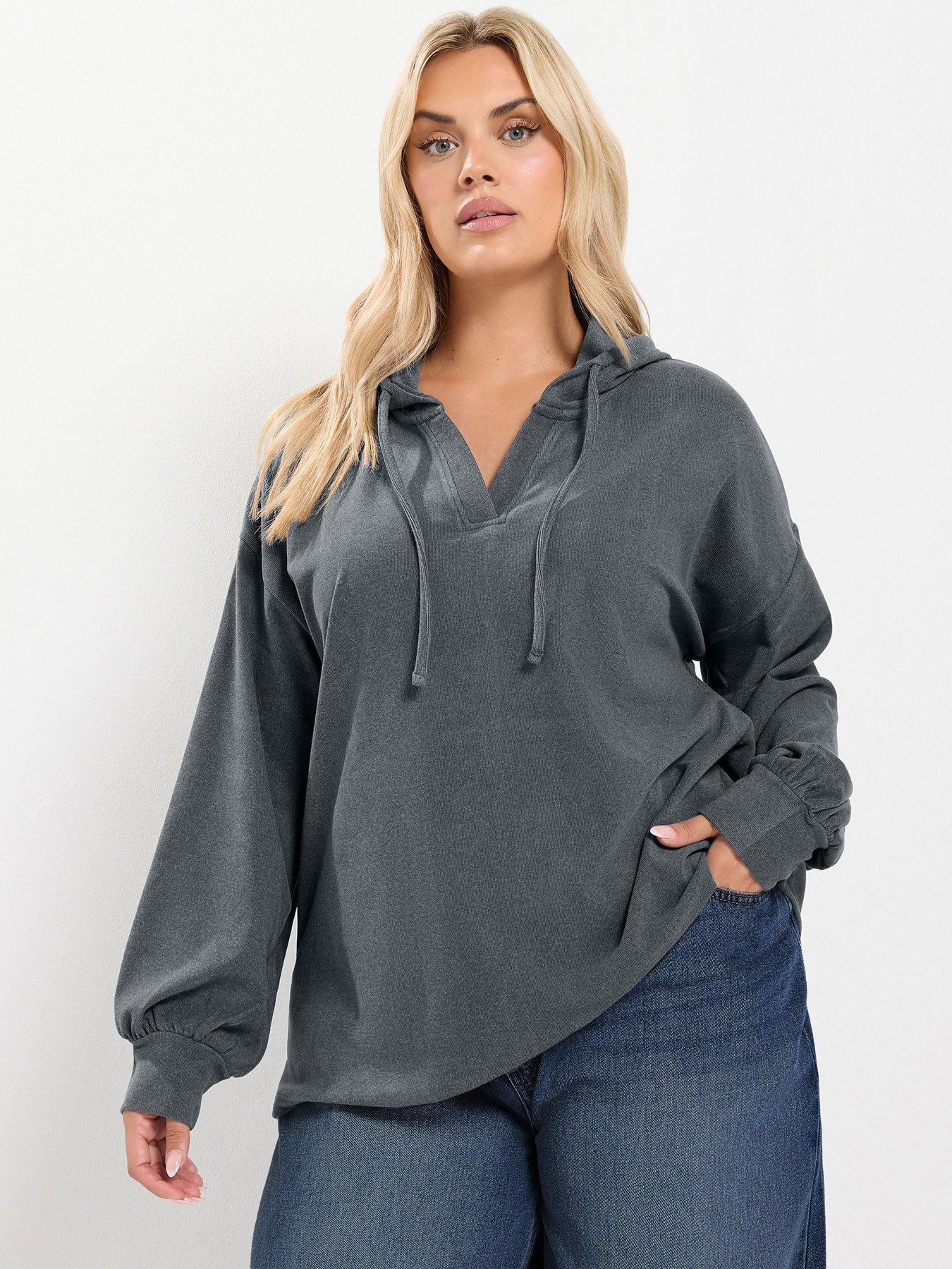 Image 1 of 4 of Yours Curve Balloon Sleeve Hooded Top