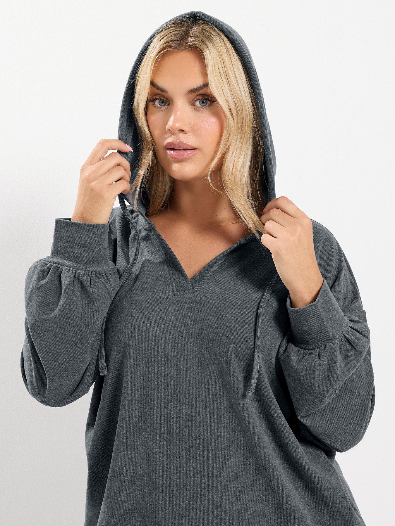 Image 4 of 4 of Yours Curve Balloon Sleeve Hooded Top