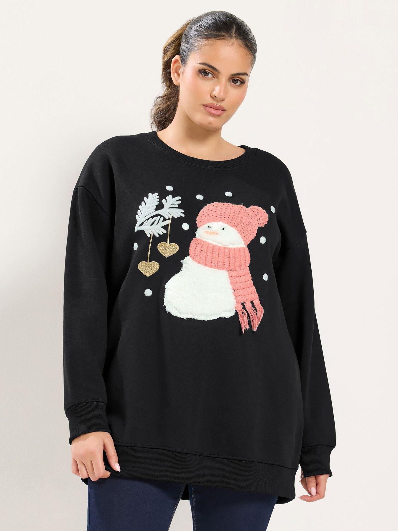 Image 1 of 4 of Yours Curve Embellished Christmas Sweatshirt