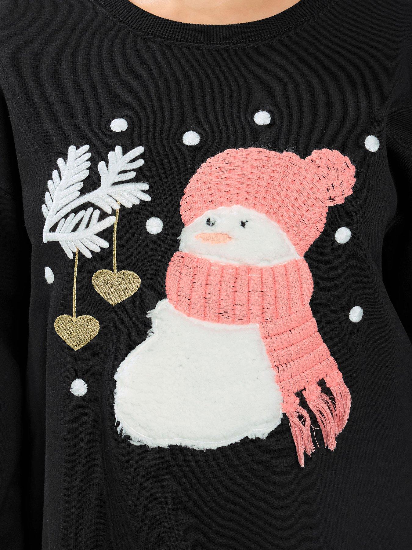 Image 4 of 4 of Yours Curve Embellished Christmas Sweatshirt