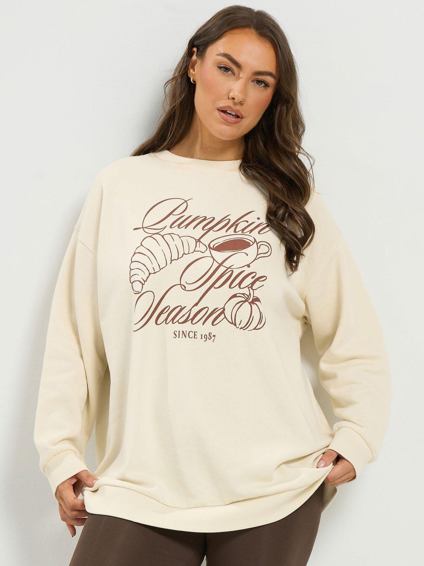 Image 1 of 4 of Yours Curve Pumpkin Spice Sweatshirt