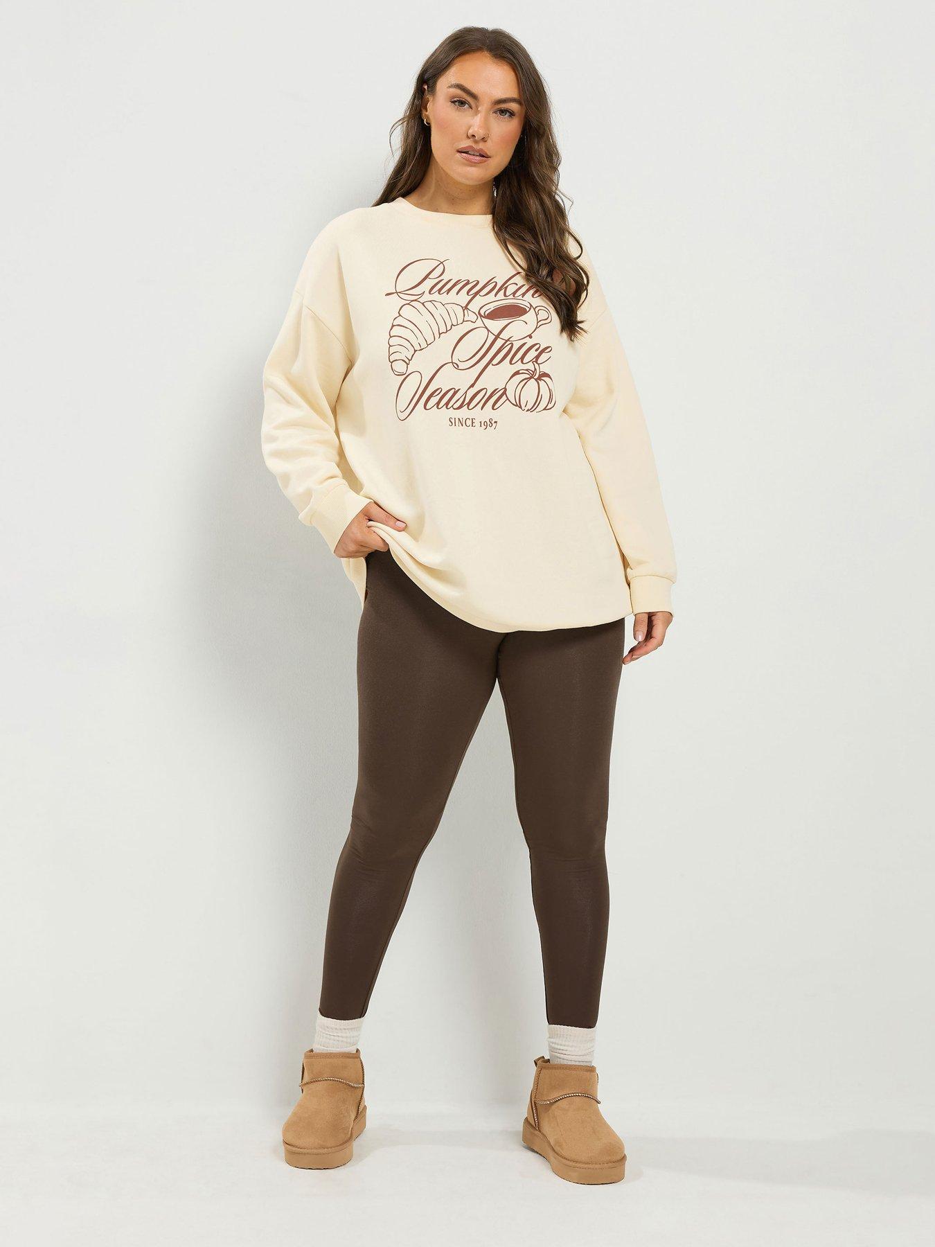 Image 3 of 4 of Yours Curve Pumpkin Spice Sweatshirt