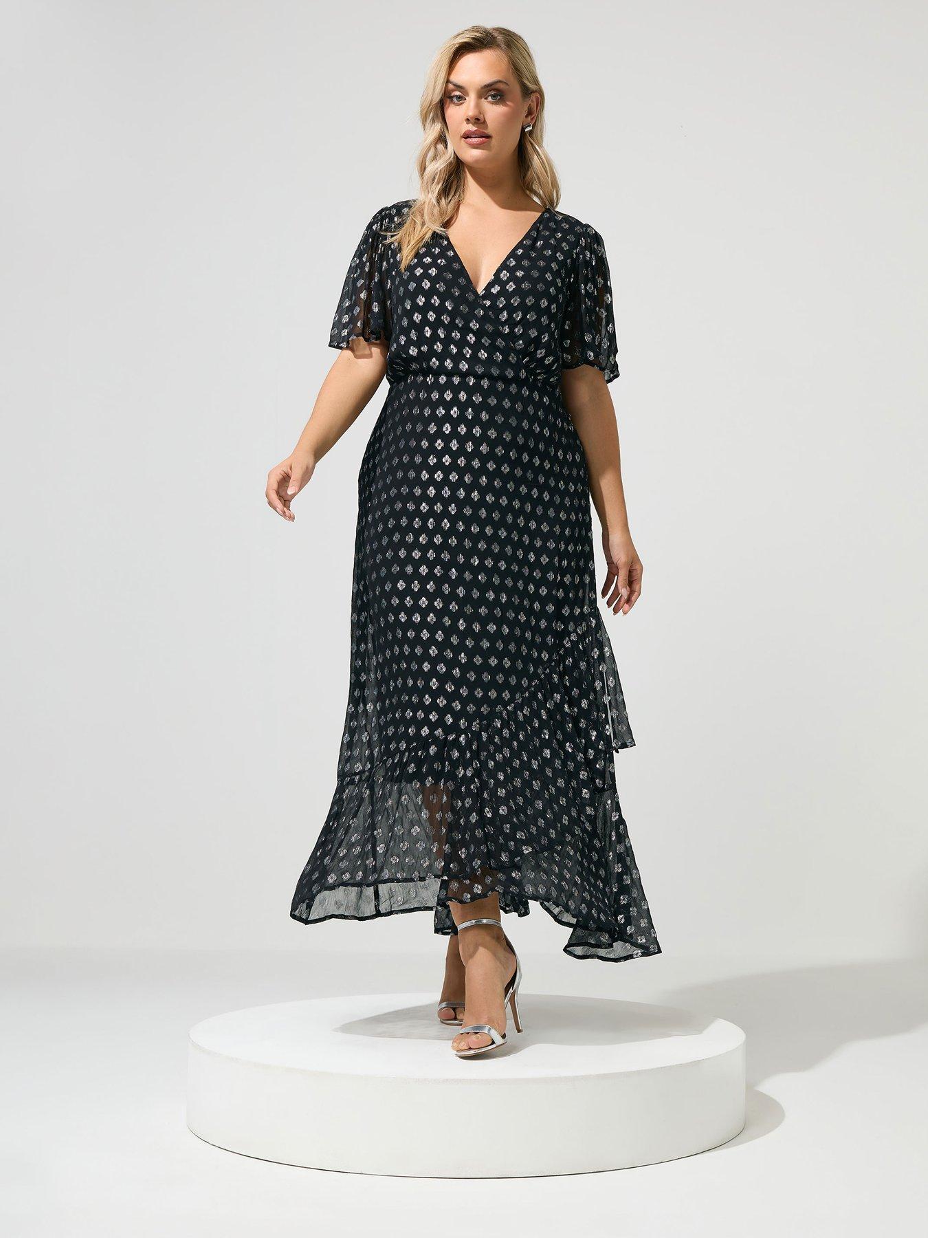Image 3 of 4 of Yours Curve Ruffle Wrap Dress