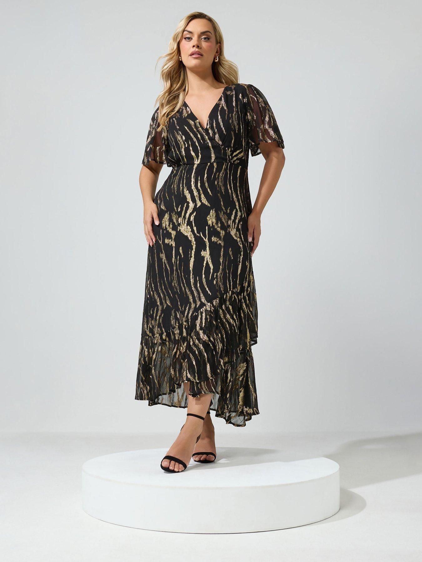 Image 3 of 4 of Yours Curve Ruffle Wrap Dress