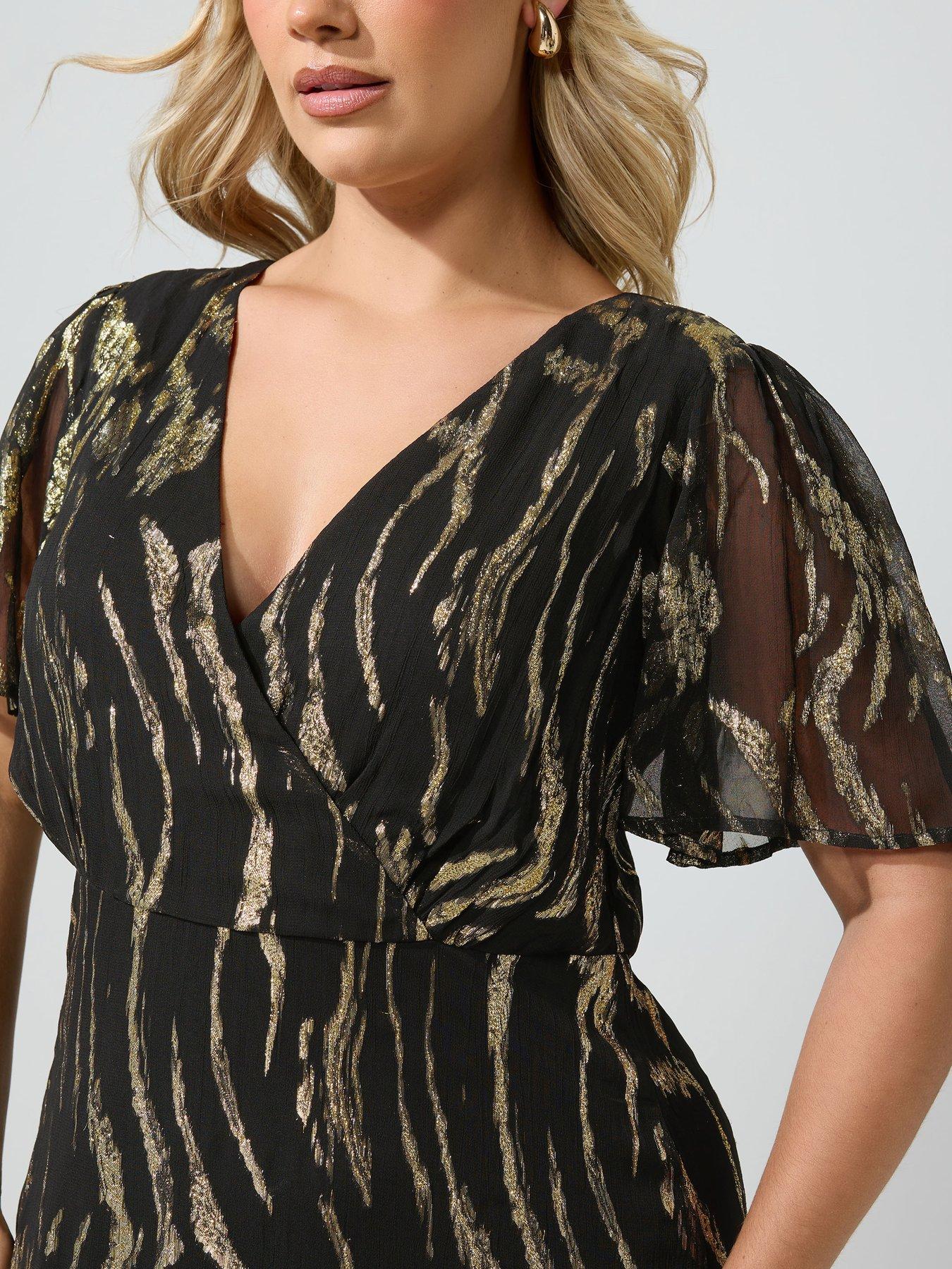 Image 4 of 4 of Yours Curve Ruffle Wrap Dress