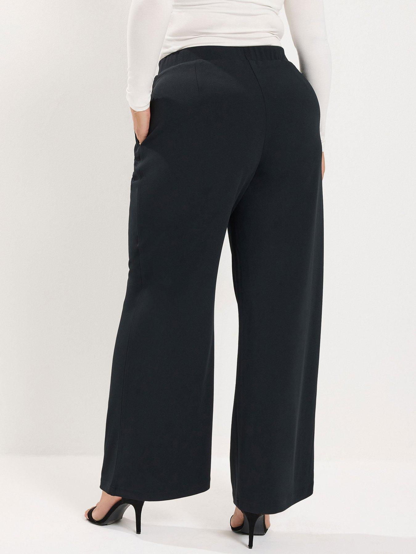 Image 2 of 4 of Yours Curve Buckle Scuba Wide Leg Trouser 28"