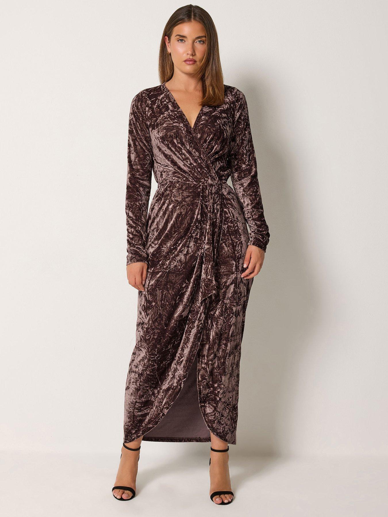 Image 1 of 4 of Yours Tall Crushed Velvet Dress