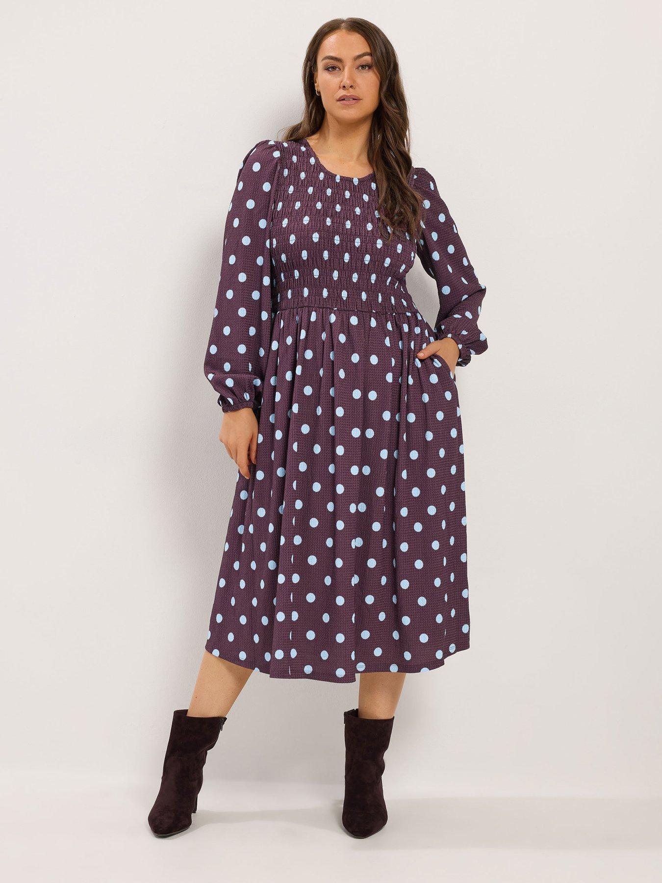 Image 1 of 4 of Yours Curve Shirred Midaxi Dress
