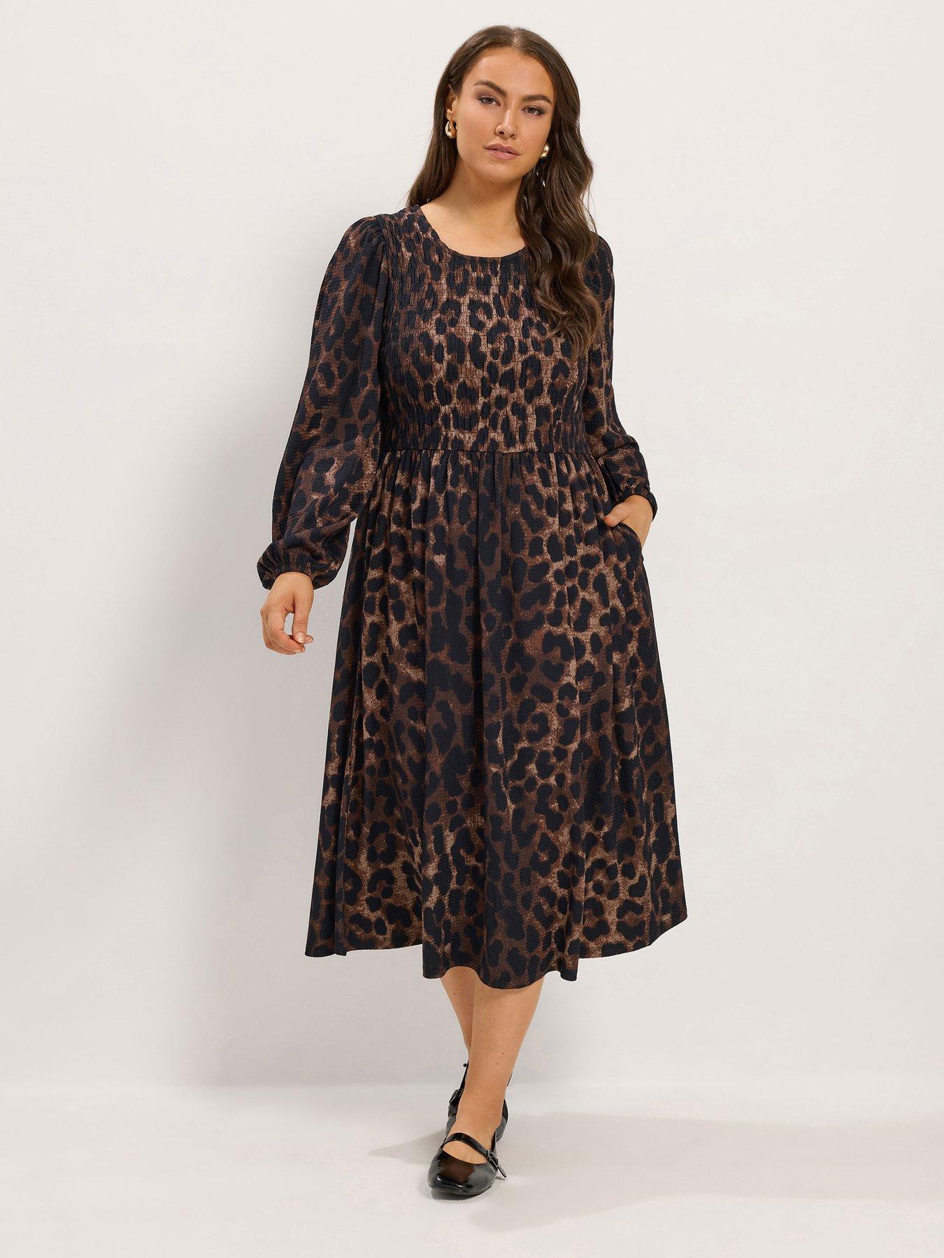 Image 1 of 4 of Yours Curve Shirred Midaxi Dress