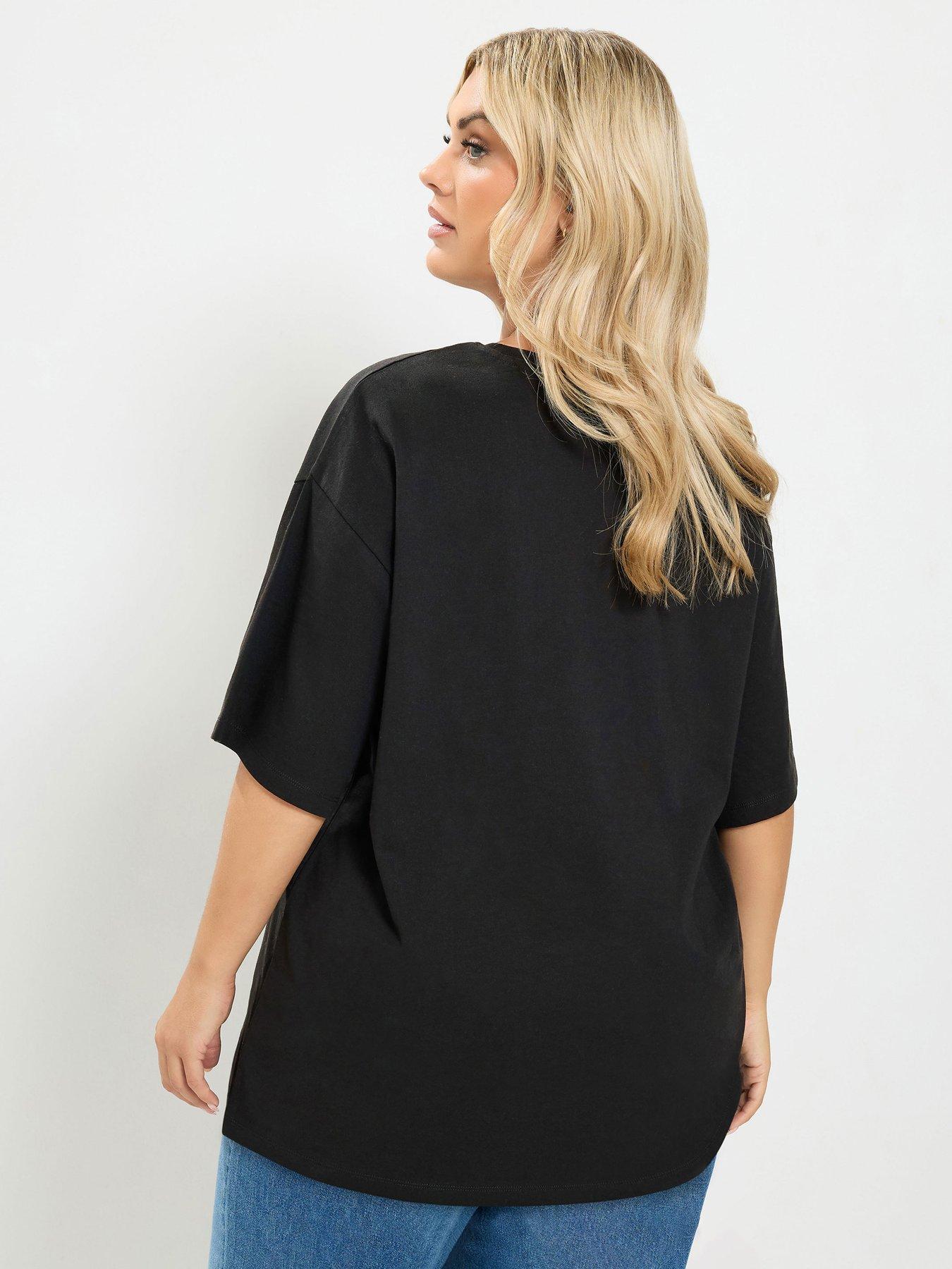Image 2 of 4 of Yours Curve Placement Print Relaxed T-shirt