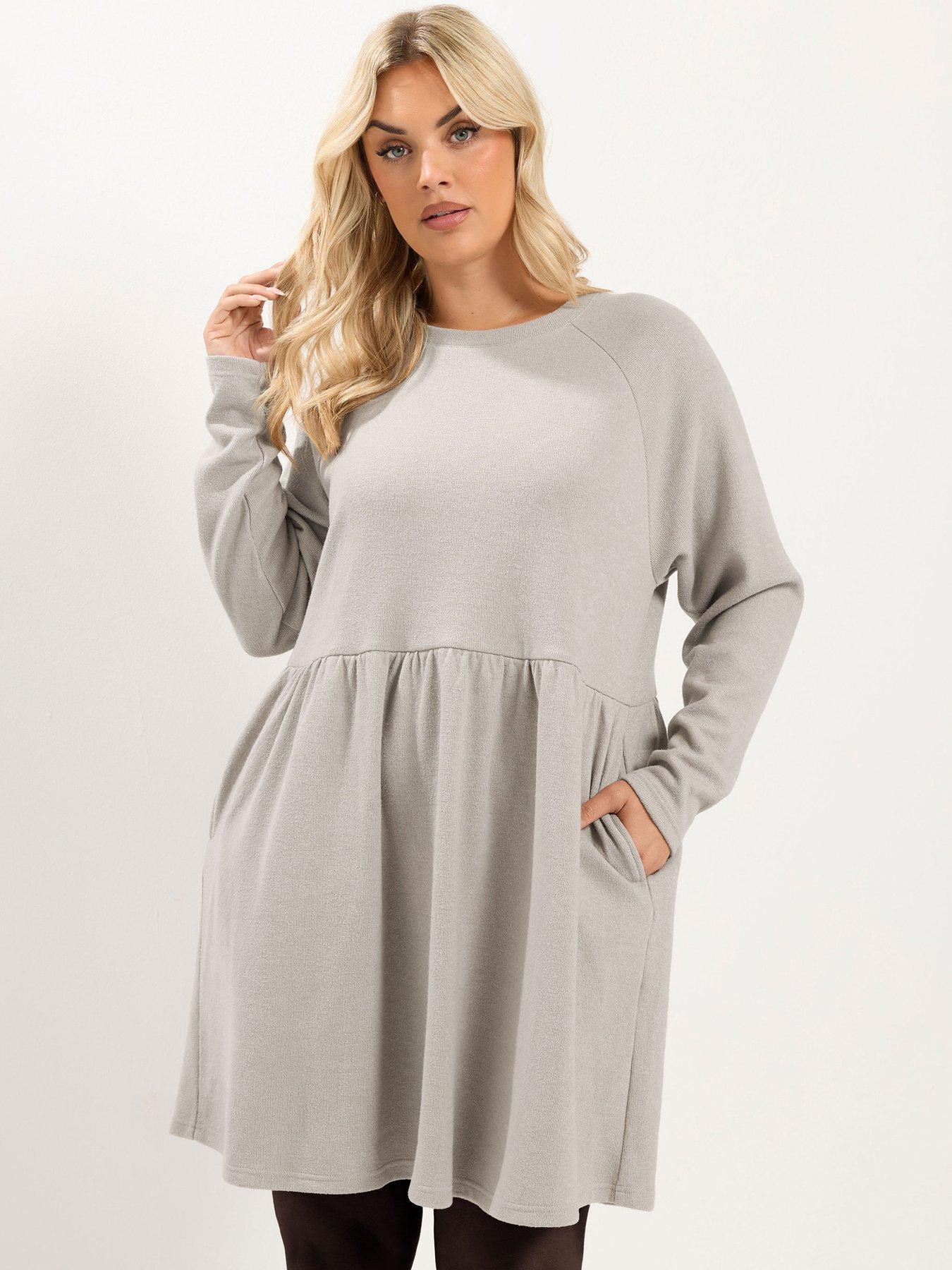 Image 1 of 4 of Yours Curve Long Sleeve Gathered Dress
