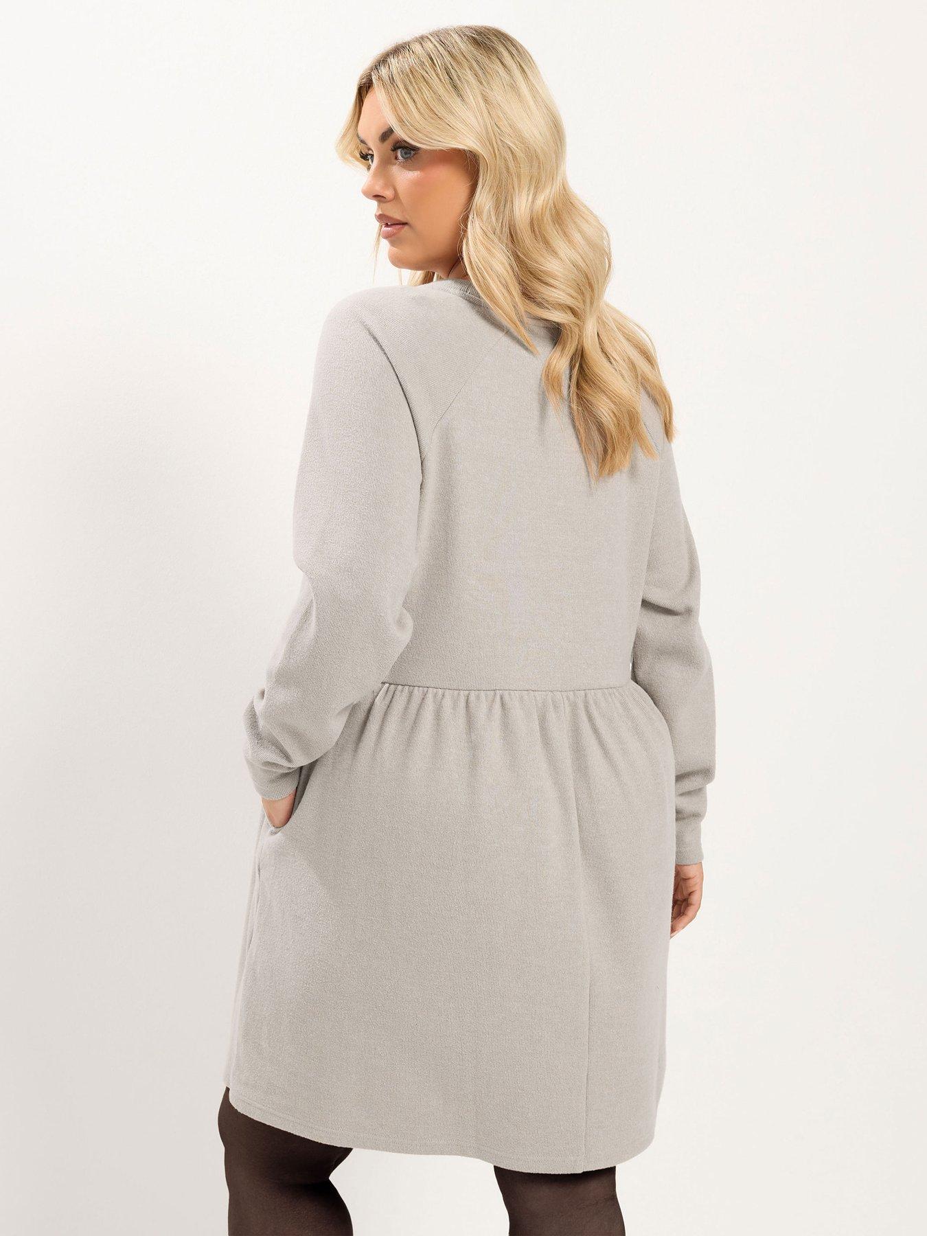 Image 2 of 4 of Yours Curve Long Sleeve Gathered Dress