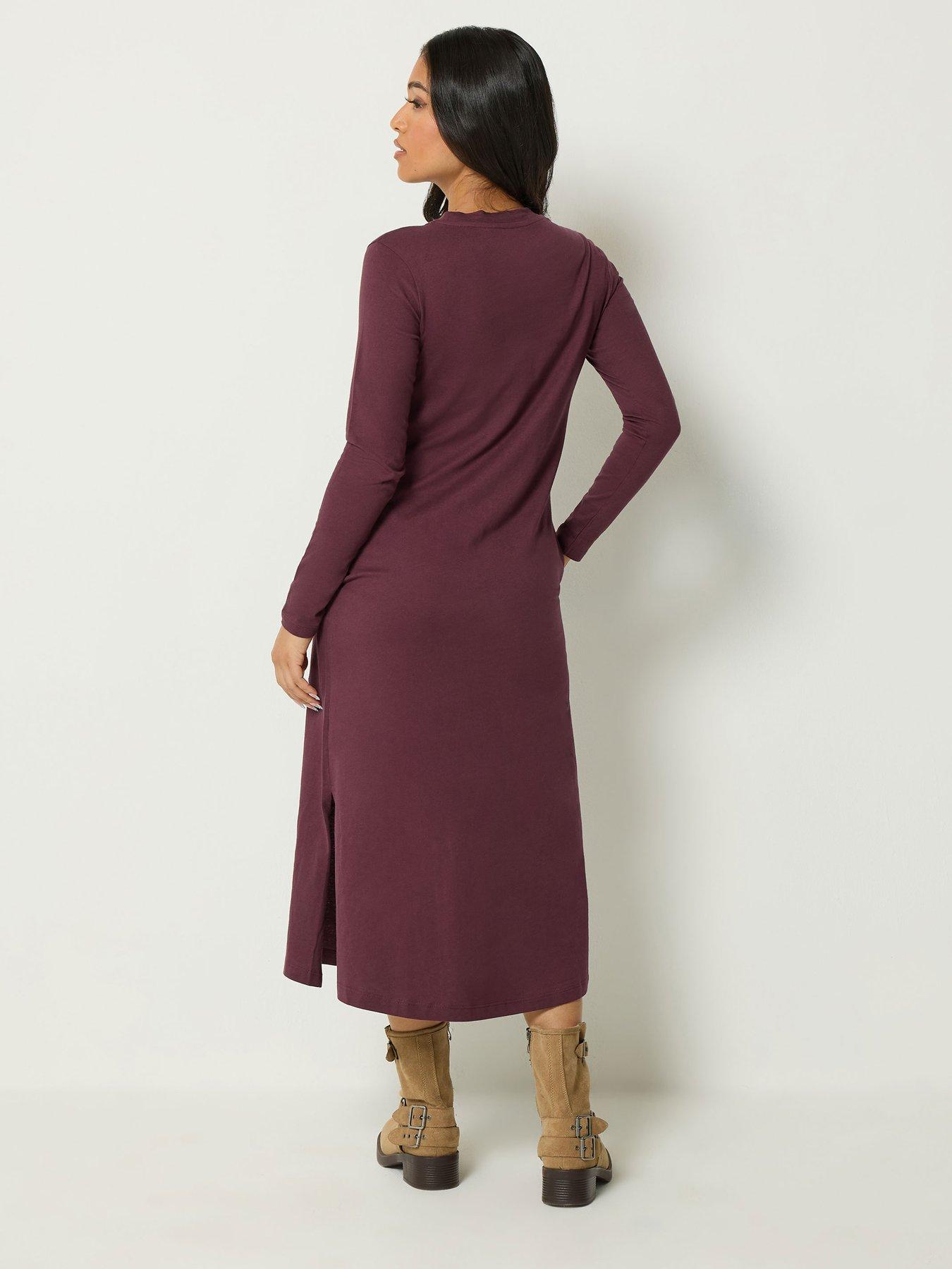 Image 2 of 4 of Yours Petite Long Sleeve Jersey Maxi Dress